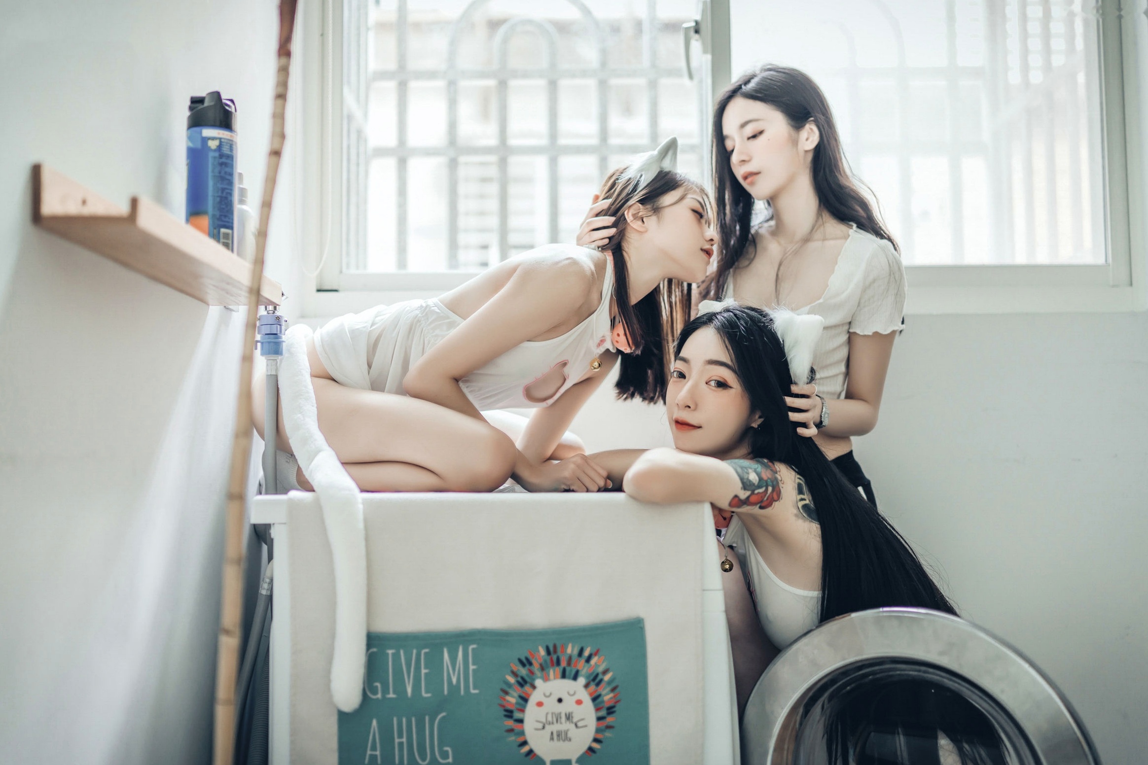 Gallery - JVID-辰辰、妍妍、飘飘：宅女与猫咪的同居生活，高颜值女神角色扮演，超大尺度猫娘私房写真，闺蜜互动极度诱惑，尽显白皙身材与缠绵风情角色扮演大尺度私房照诱惑JVID 女神私房照_秀色女神 - image 140