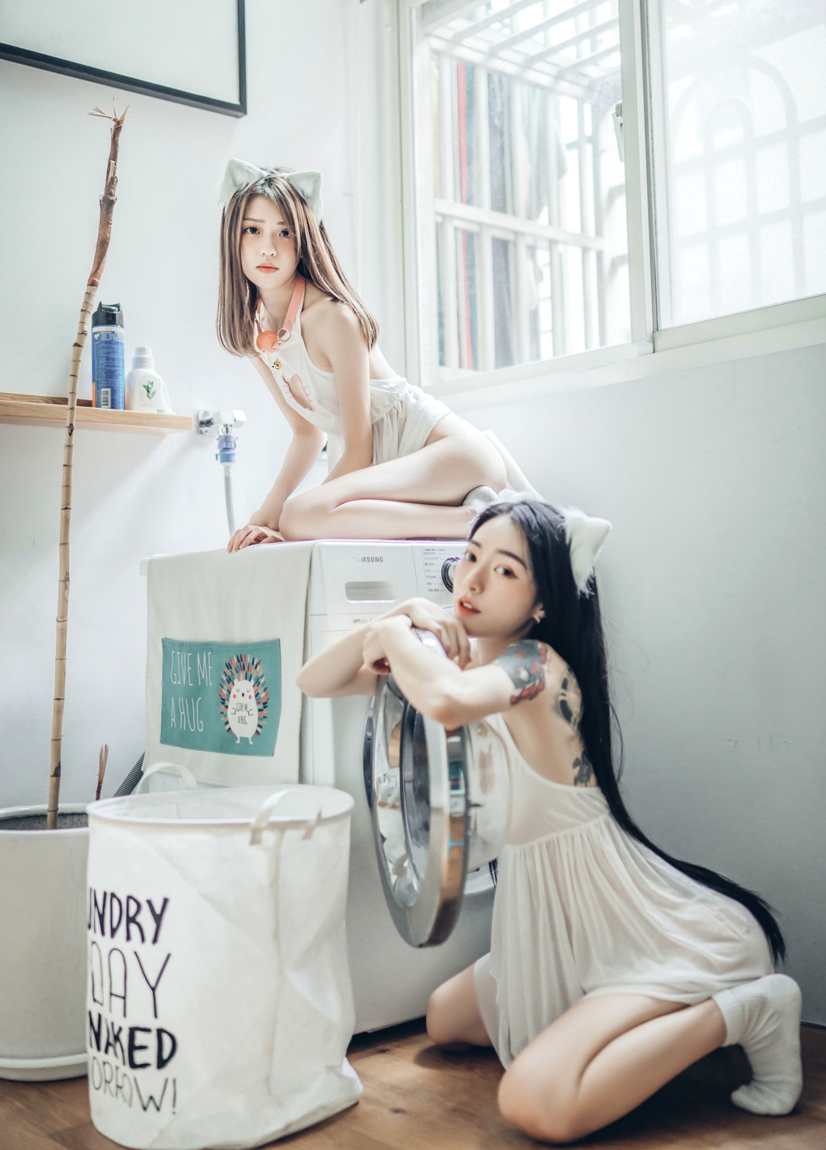 Gallery - JVID-辰辰、妍妍、飘飘：宅女与猫咪的同居生活，高颜值女神角色扮演，超大尺度猫娘私房写真，闺蜜互动极度诱惑，尽显白皙身材与缠绵风情角色扮演大尺度私房照诱惑JVID 女神私房照_秀色女神 - image 142