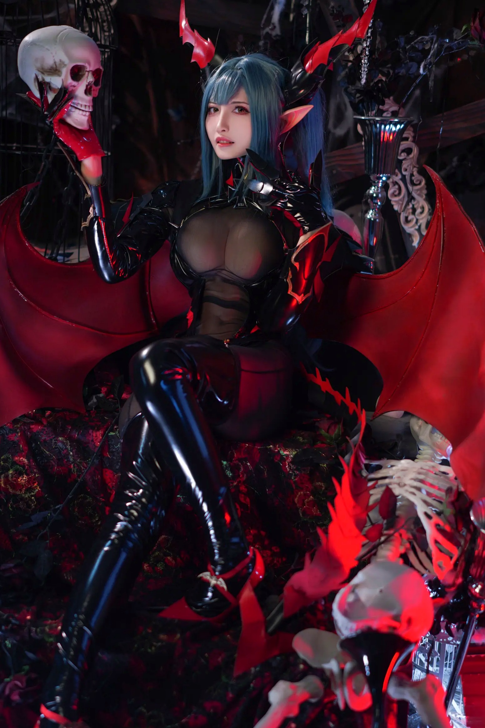Gallery - 山崎雷纳 - 雷根斯堡：暗黑魔女Cosplay，魅魔漆皮造型极致诱惑与神秘美艳性感角色扮演诱惑大尺度 女神私房照_秀色女神 - image 6