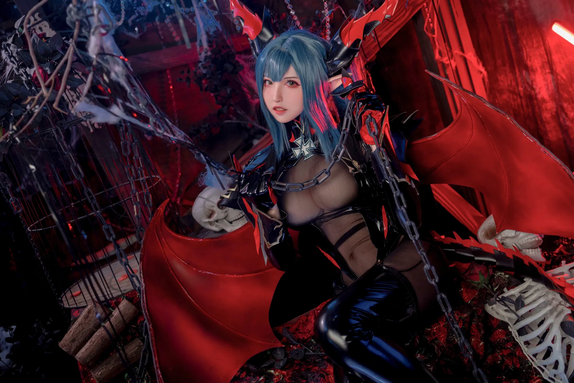 Gallery - 山崎雷纳 - 雷根斯堡：暗黑魔女Cosplay，魅魔漆皮造型极致诱惑与神秘美艳性感角色扮演诱惑大尺度 女神私房照_秀色女神 - image 21