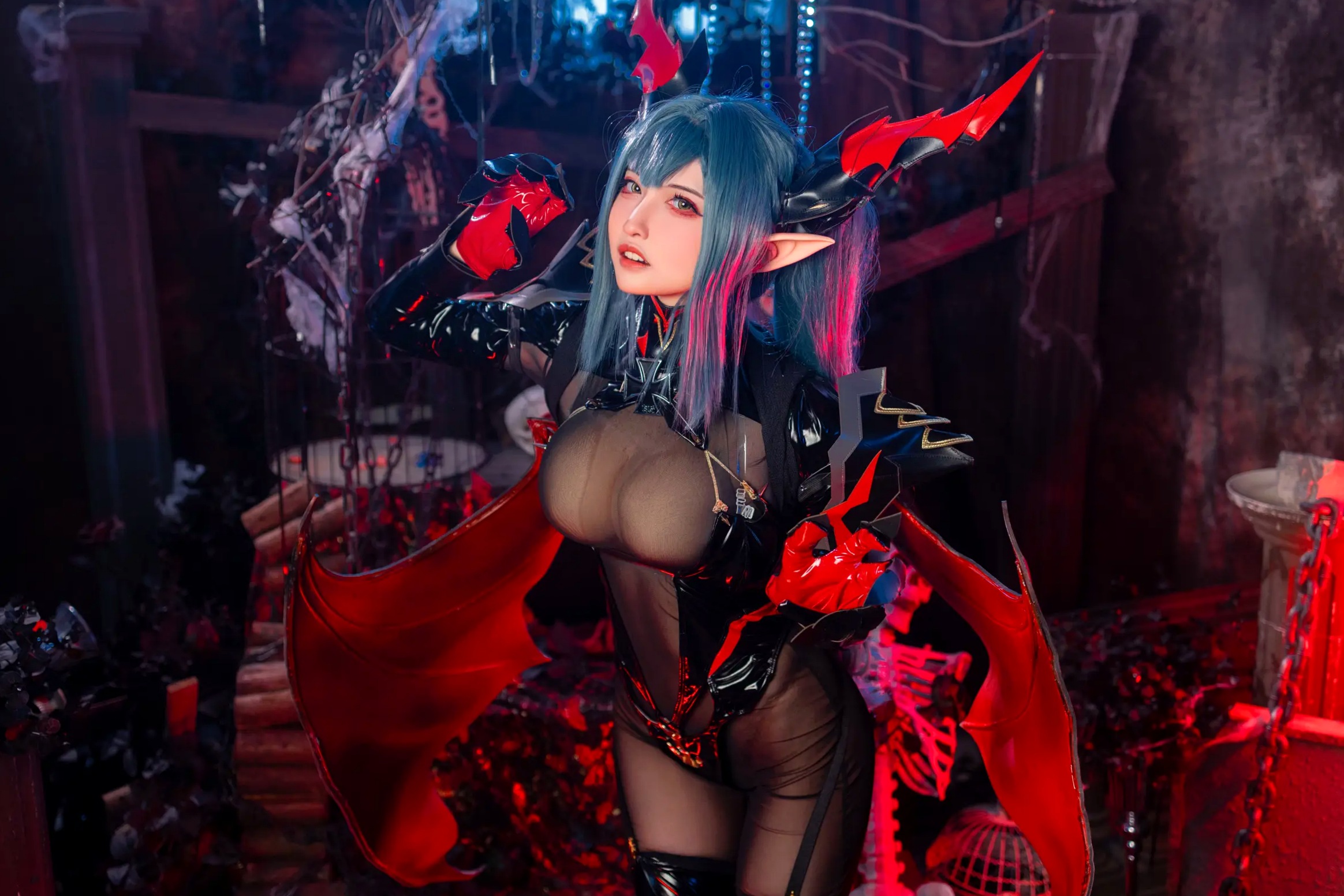 Gallery - 山崎雷纳 - 雷根斯堡：暗黑魔女Cosplay，魅魔漆皮造型极致诱惑与神秘美艳性感角色扮演诱惑大尺度 女神私房照_秀色女神 - image 39