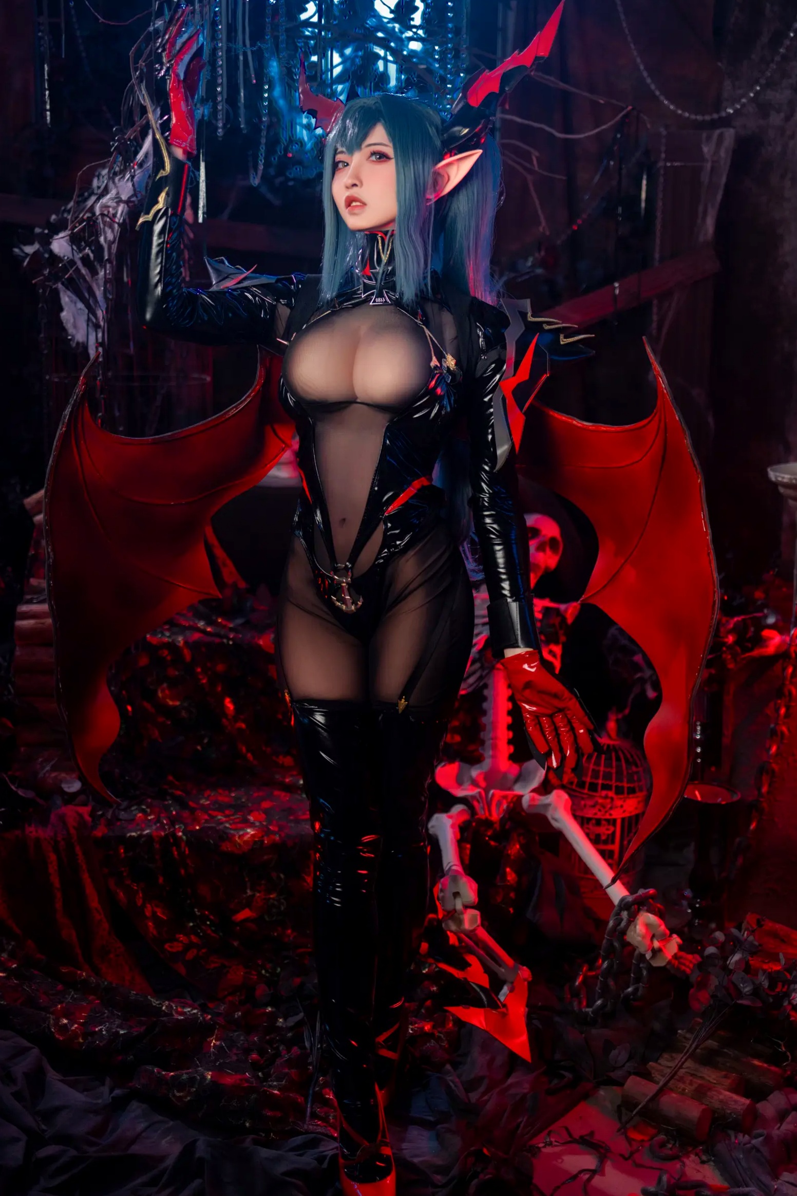 Gallery - 山崎雷纳 - 雷根斯堡：暗黑魔女Cosplay，魅魔漆皮造型极致诱惑与神秘美艳性感角色扮演诱惑大尺度 女神私房照_秀色女神 - image 40