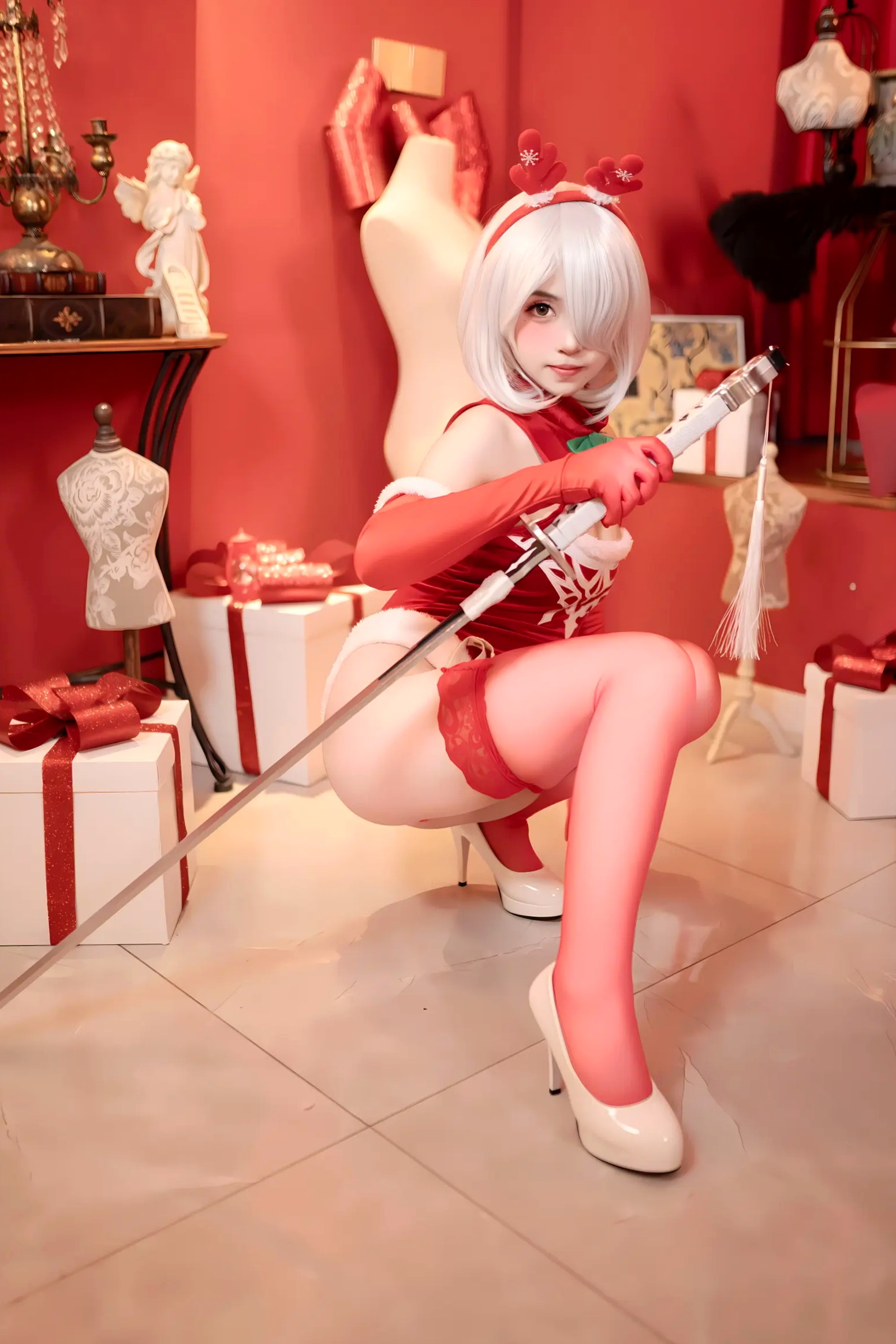 Gallery - Bangni邦尼 圣诞尼尔 红裙御姐 [132P] 女神私房照_秀色女神 - image 40