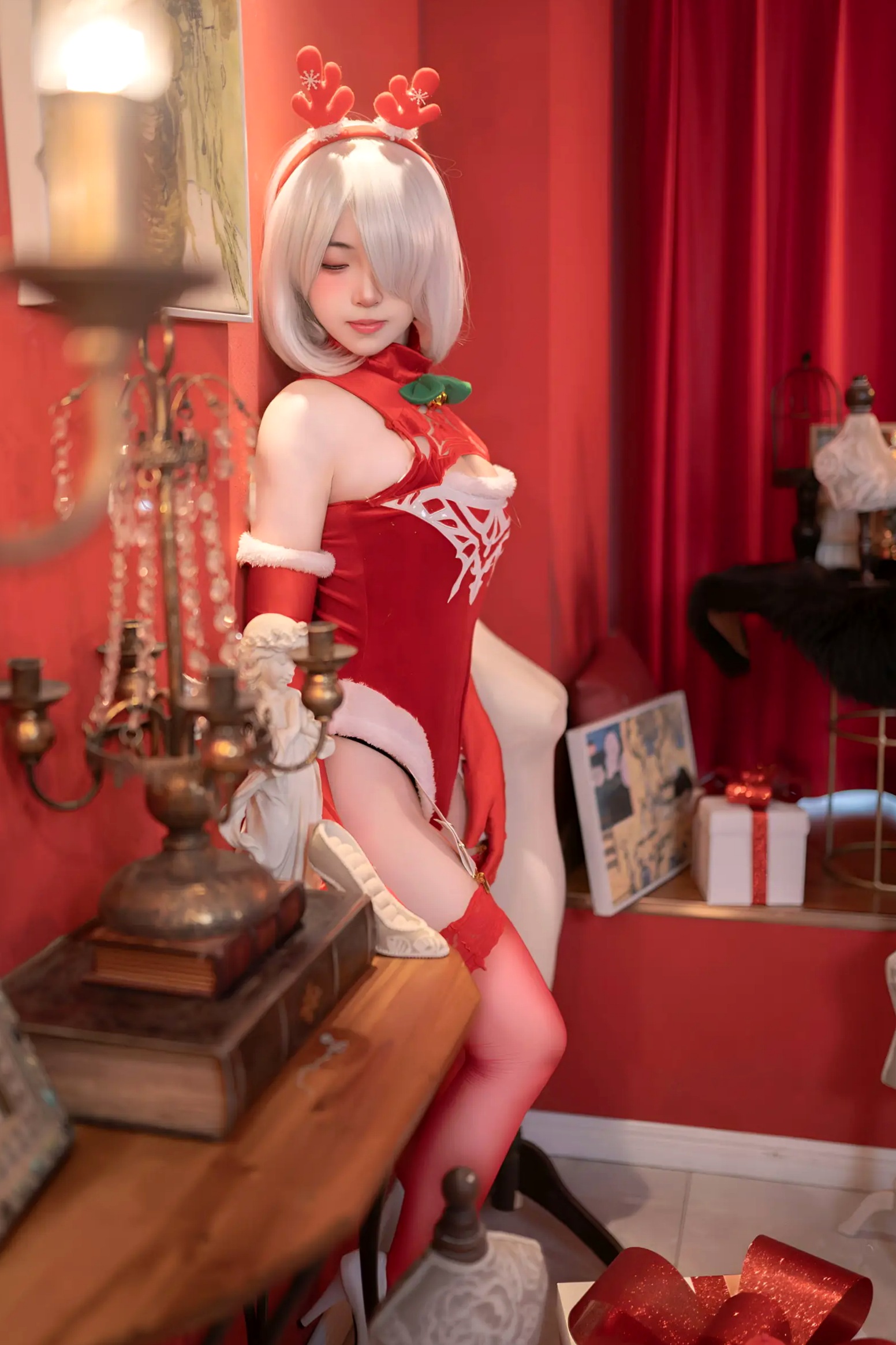 Gallery - Bangni邦尼 圣诞尼尔 红裙御姐 [132P] 女神私房照_秀色女神 - image 47