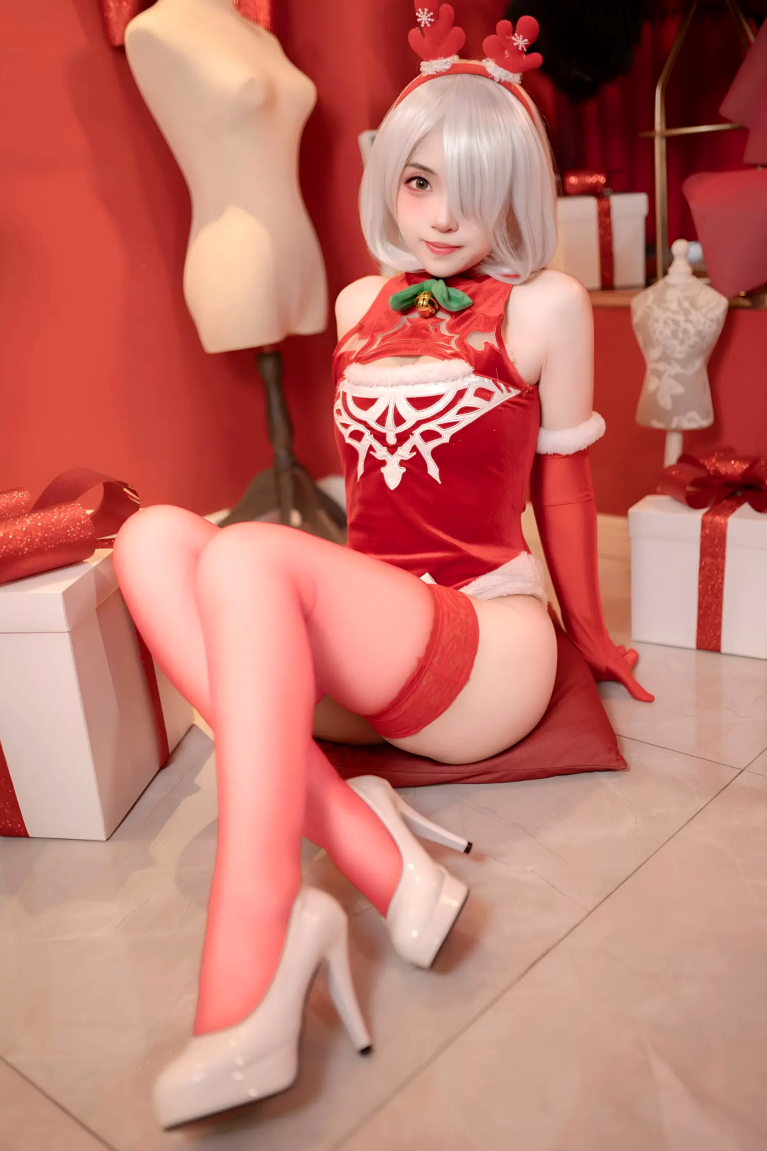 Gallery - Bangni邦尼 圣诞尼尔 红裙御姐 [132P] 女神私房照_秀色女神 - image 62