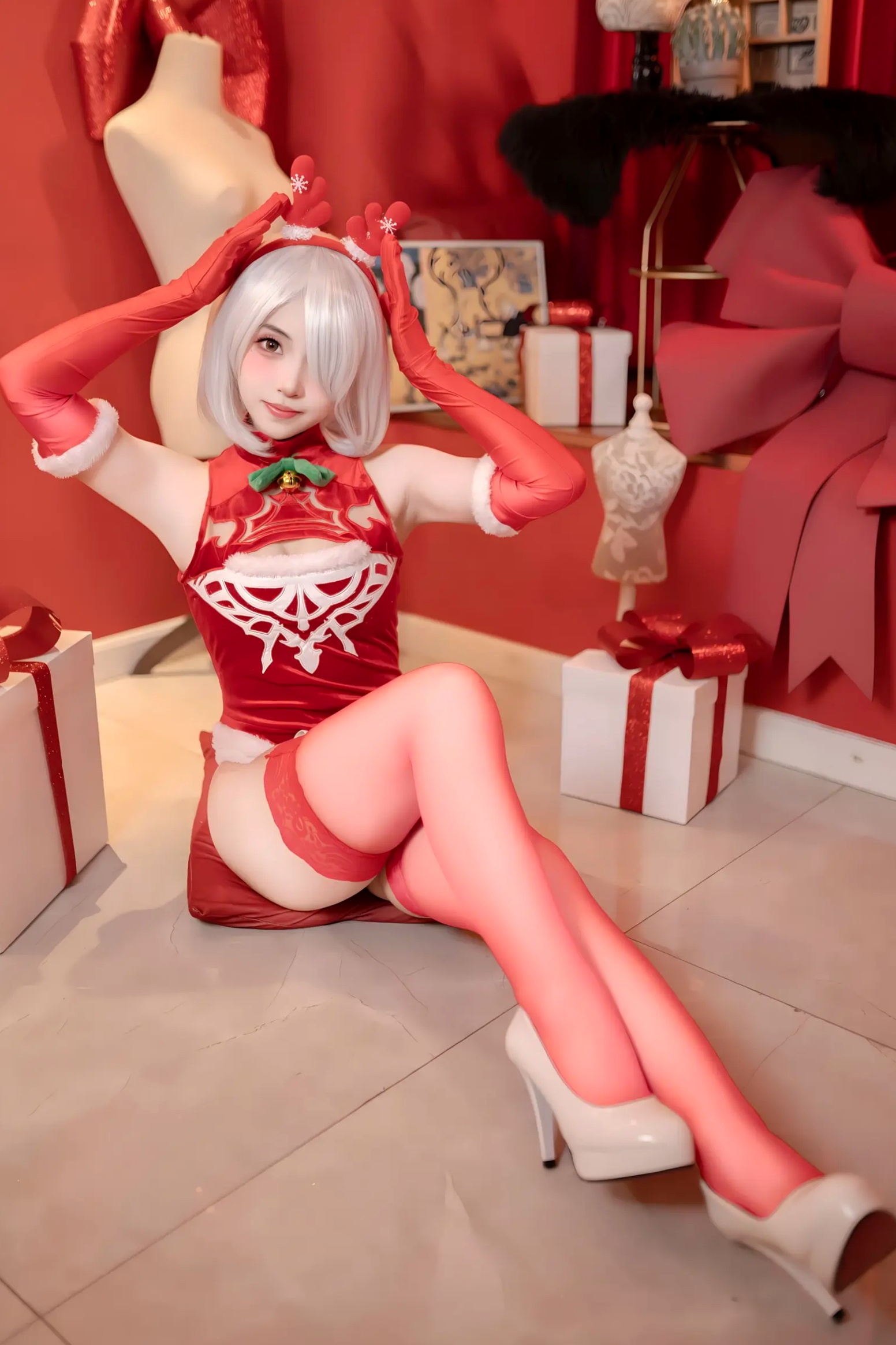 Gallery - Bangni邦尼 圣诞尼尔 红裙御姐 [132P] 女神私房照_秀色女神 - image 63