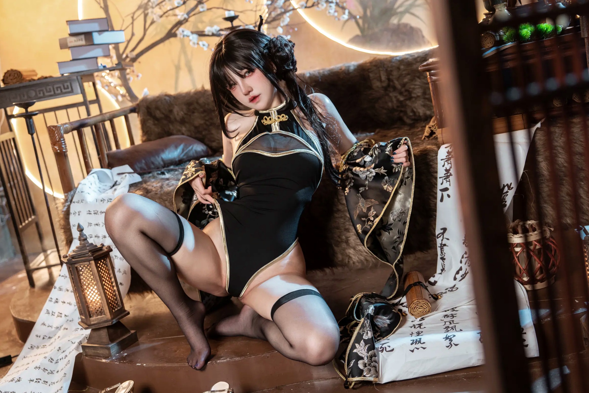 Gallery - 阿薰kaOri - 如烟 [94P] 改良旗袍古风私房照，国风韵味与极致性感完美结合，高冷气质女神制服诱惑系列性感角色扮演旗袍私房照气质 女神私房照_秀色女神 - image 44