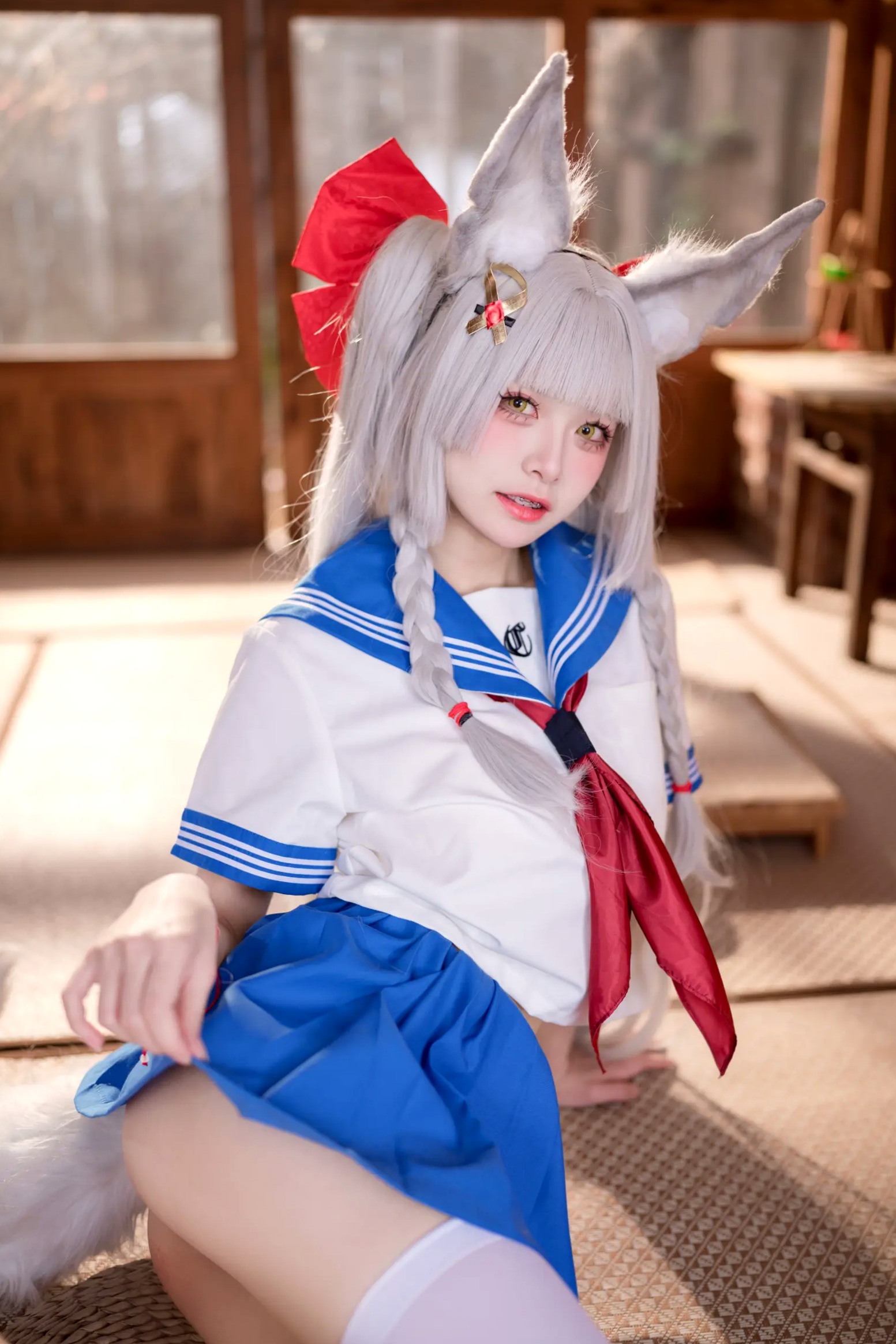 Gallery - 九柒喵 - 朝凪 JK 狐娘角色扮演 室内和风萌系写真 [37P]角色扮演校服萌系治愈系 女神私房照_秀色女神 - image 23
