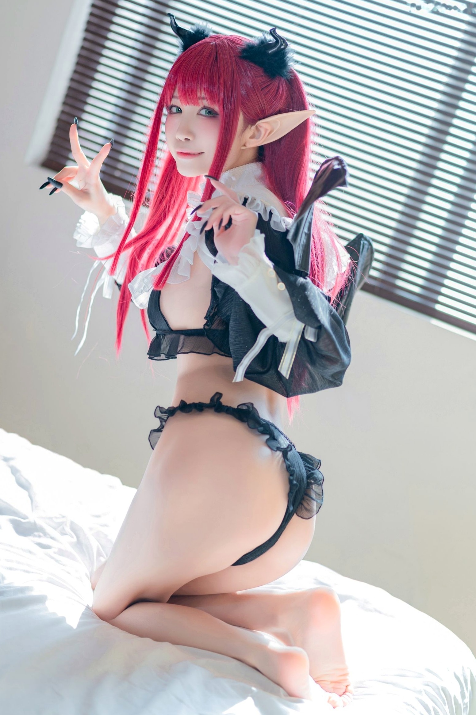 Gallery - 水淼 - Shui Miao -Aqua-更衣人偶Rizu-kyun恶魔Cosplay，极致魅惑蕾丝私房写真，室内场景下的禁忌诱惑角色扮演私房照性感诱惑 女神私房照_秀色女神 - image 11
