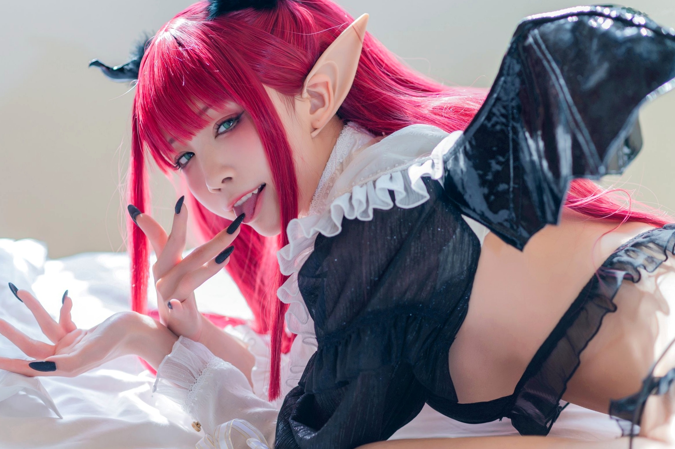 Gallery - 水淼 - Shui Miao -Aqua-更衣人偶Rizu-kyun恶魔Cosplay，极致魅惑蕾丝私房写真，室内场景下的禁忌诱惑角色扮演私房照性感诱惑 女神私房照_秀色女神 - image 30