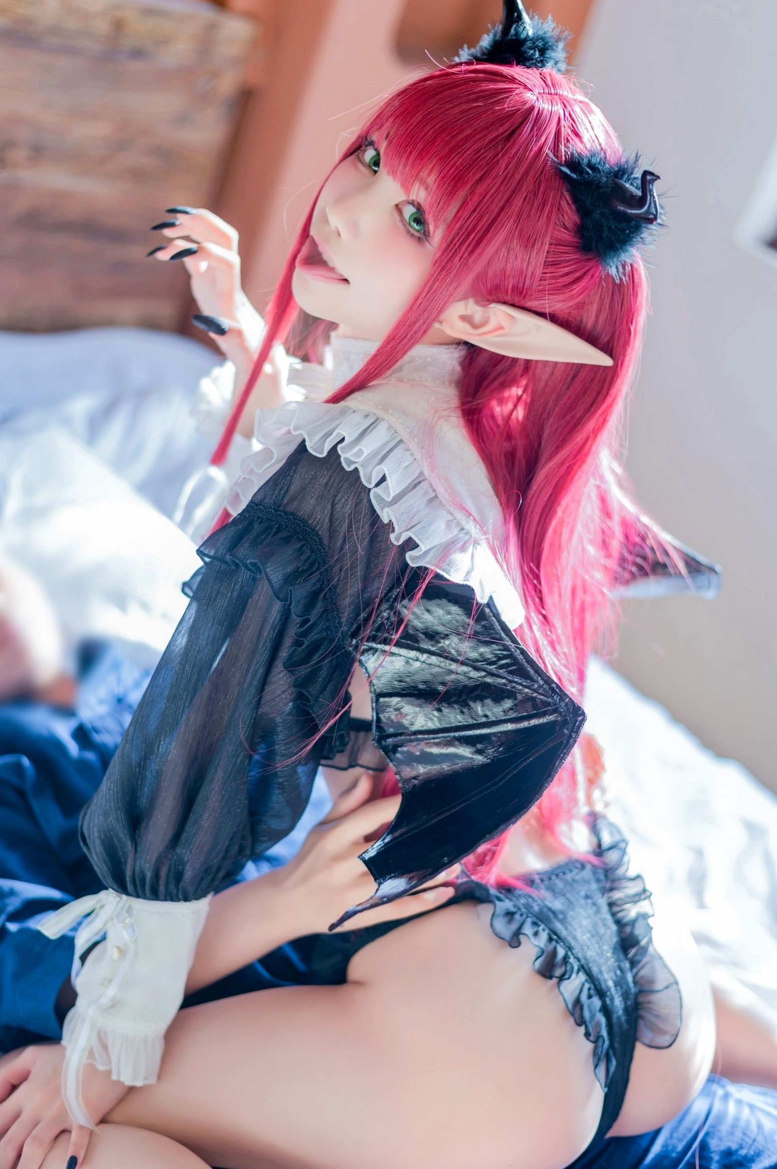 Gallery - 水淼 - Shui Miao -Aqua-更衣人偶Rizu-kyun恶魔Cosplay，极致魅惑蕾丝私房写真，室内场景下的禁忌诱惑角色扮演私房照性感诱惑 女神私房照_秀色女神 - image 49
