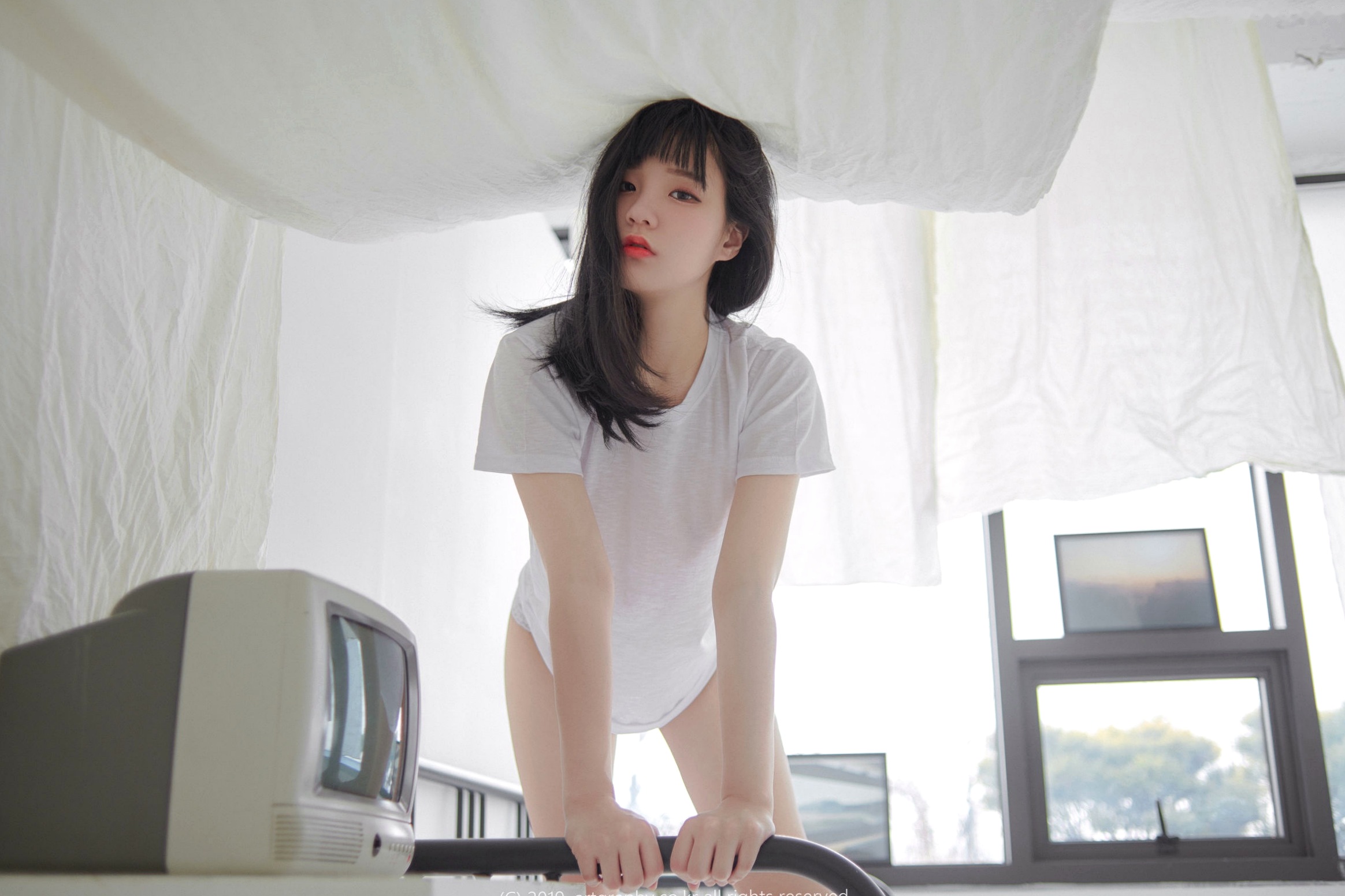 Gallery - 韩国美女Jenny 정제니 ARTGRAVIA_057：明亮闺房纯欲私房写真，蕾丝内衣与慵懒白T的极致诱惑韩国私房照白嫩诱惑萝莉 女神私房照_秀色女神 - image 17