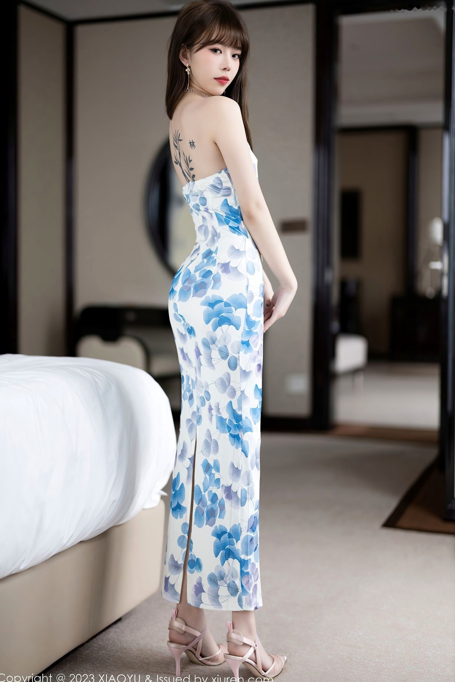 Gallery - XiaoYu语画界 - Painting World 985-花卉连衣长裙私房写真-气质女神性感姿态与迷人美腿语画界 - Painting World 私房照性感美腿气质 女神私房照_秀色女神 - image 3