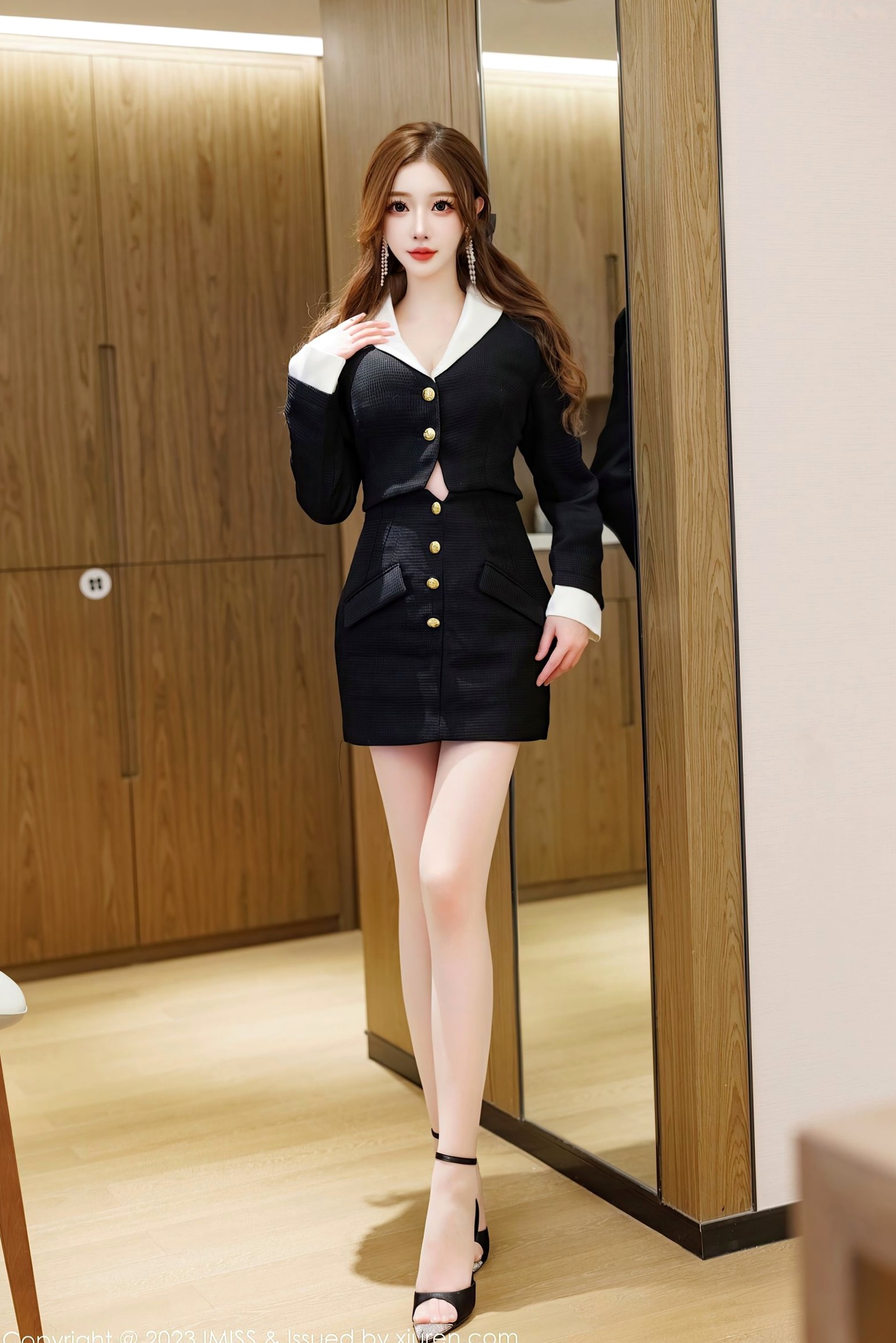 Gallery - IMiss爱蜜社 - Honey Club -721-Lindalinda-深蓝职业制服诱惑与红色内衣私房照-2023.03.08爱蜜社 - Honey Club 制服性感私房照诱惑 女神私房照_秀色女神 - image 4