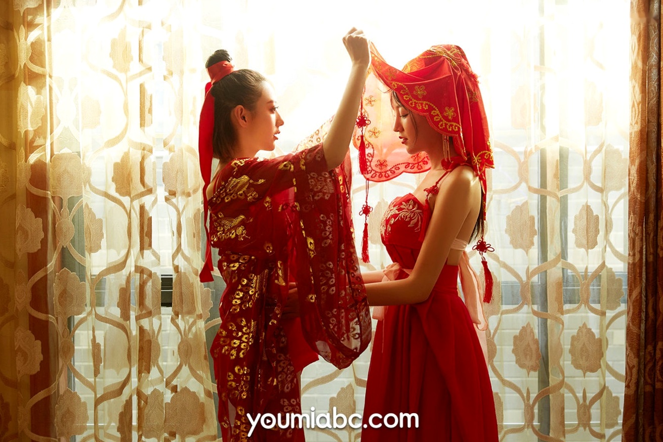 Gallery - YouMi尤蜜-《洞房花烛》中式古典内衣私房写真，双生花唯美演绎，红妆魅影尽显东方性感韵味私房照角色扮演性感诱惑尤蜜荟 - Chiness Model  女神私房照_秀色女神 - image 2