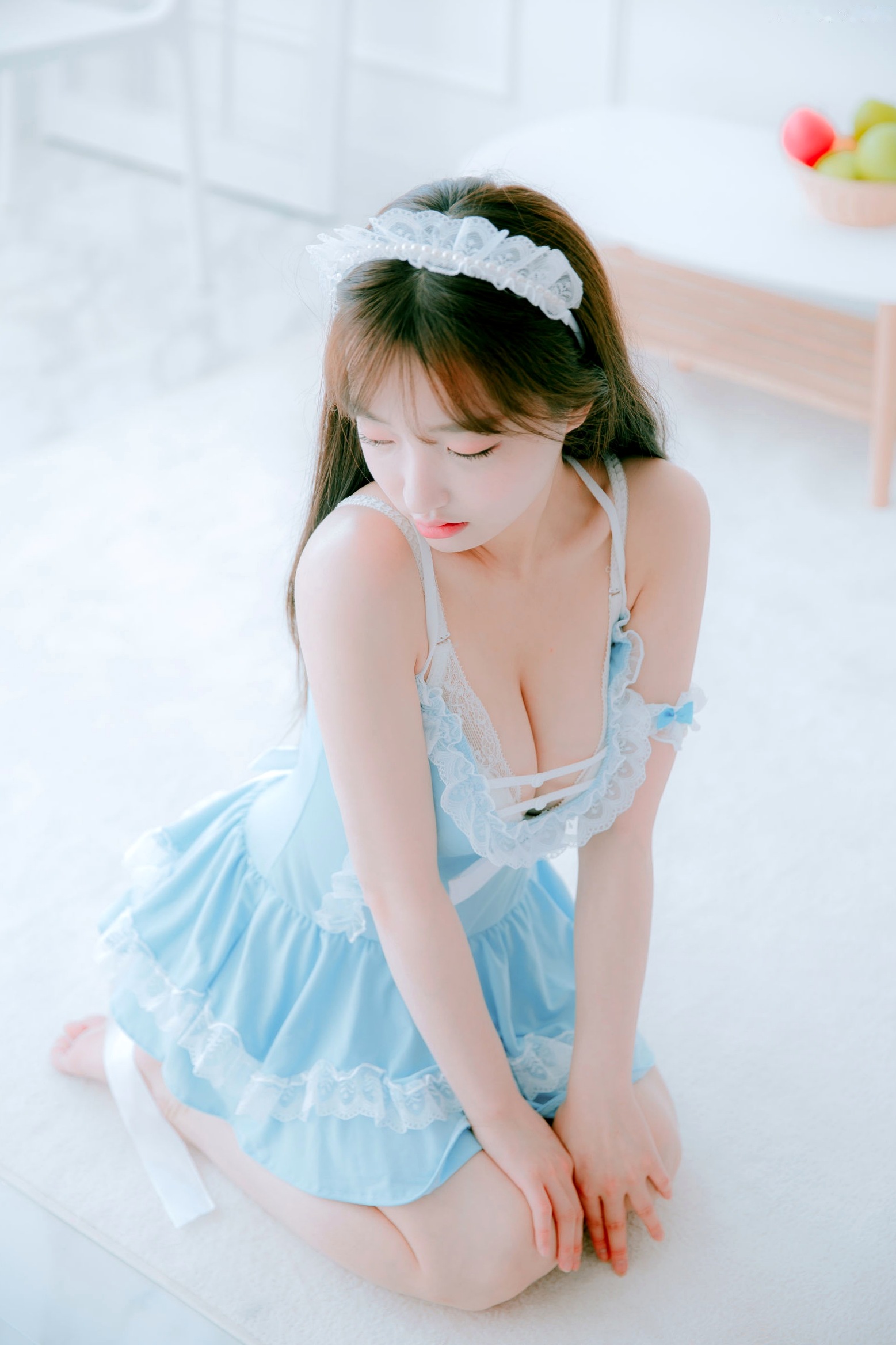 Gallery - 韩国美女孙乐乐Son Ye-Eun换装秀：清纯女仆装与简约针织裙私房照，展现极致纯欲清新女神风采，绝美视觉盛宴韩国女神私房照女仆清新 女神私房照_秀色女神 - image 19