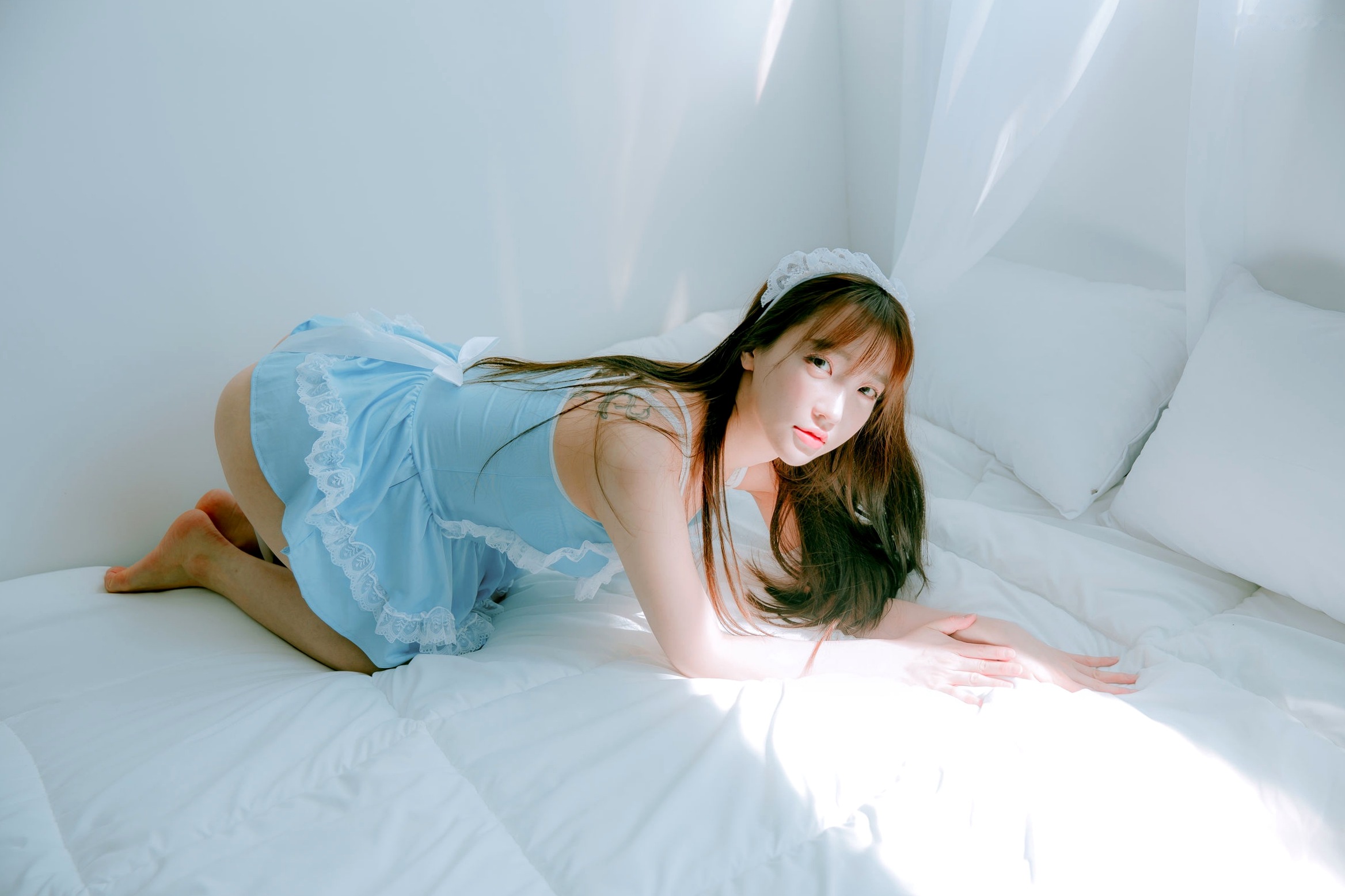 Gallery - 韩国美女孙乐乐Son Ye-Eun换装秀：清纯女仆装与简约针织裙私房照，展现极致纯欲清新女神风采，绝美视觉盛宴韩国女神私房照女仆清新 女神私房照_秀色女神 - image 33