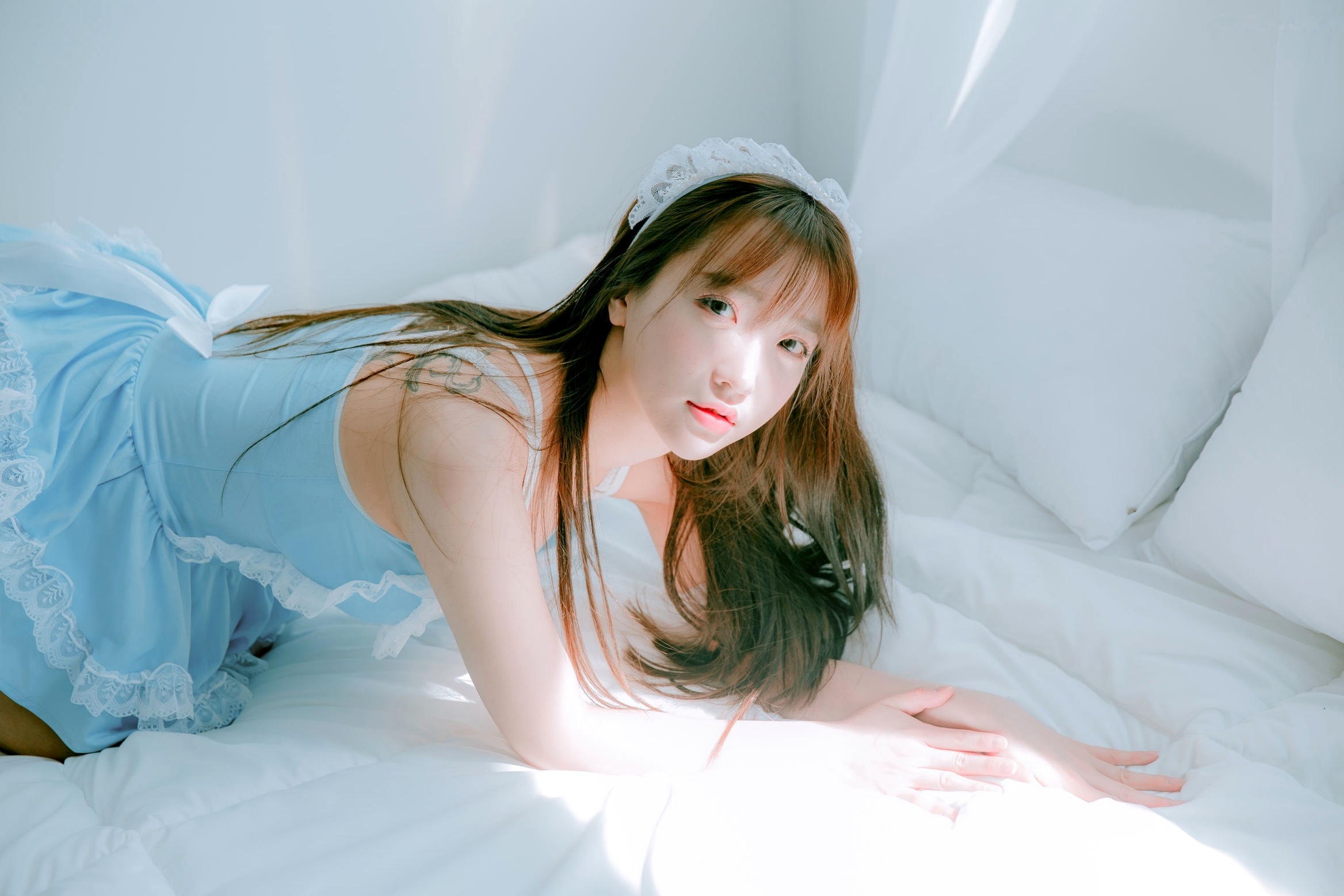 Gallery - 韩国美女孙乐乐Son Ye-Eun换装秀：清纯女仆装与简约针织裙私房照，展现极致纯欲清新女神风采，绝美视觉盛宴韩国女神私房照女仆清新 女神私房照_秀色女神 - image 34