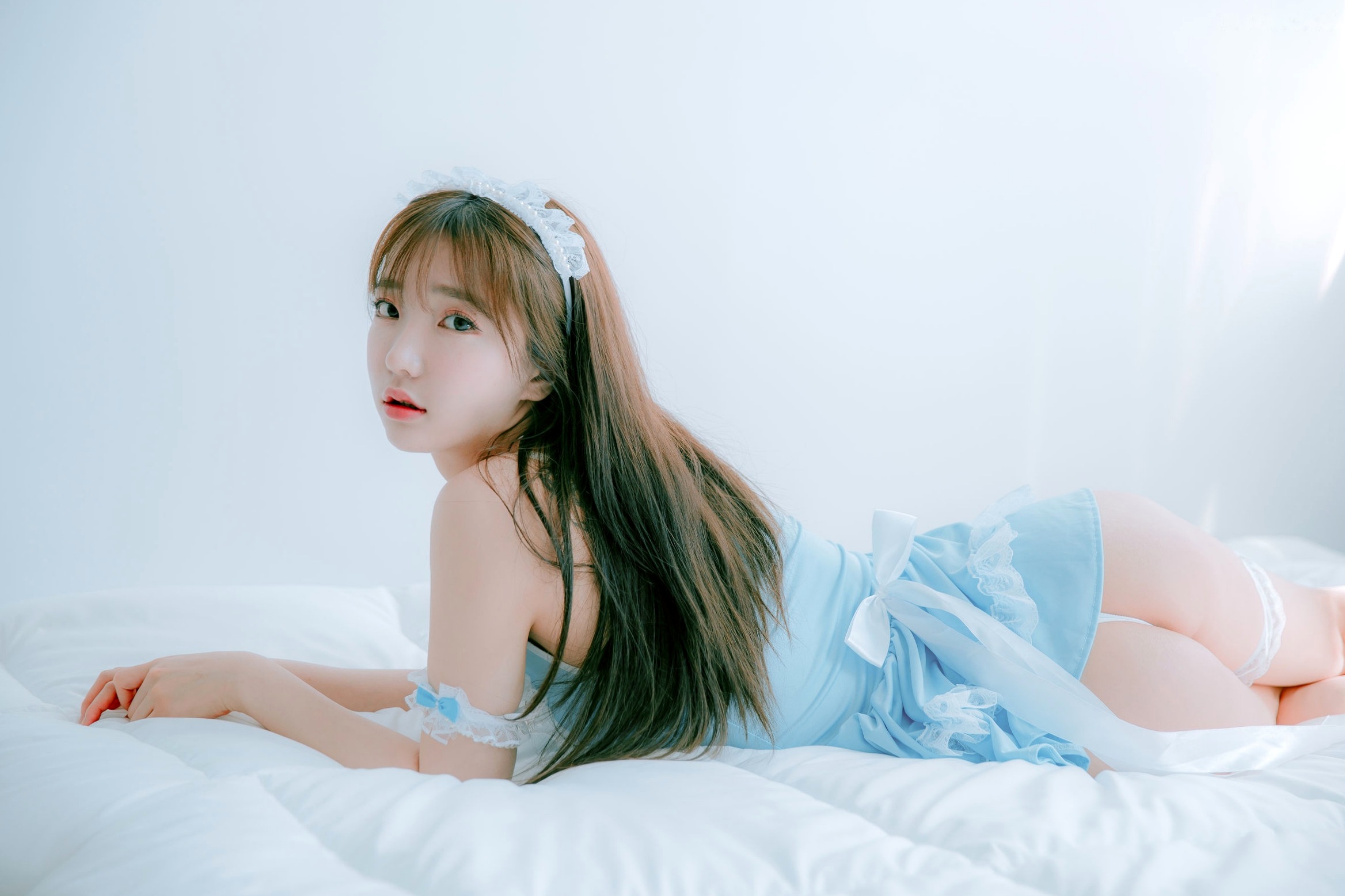 Gallery - 韩国美女孙乐乐Son Ye-Eun换装秀：清纯女仆装与简约针织裙私房照，展现极致纯欲清新女神风采，绝美视觉盛宴韩国女神私房照女仆清新 女神私房照_秀色女神 - image 38