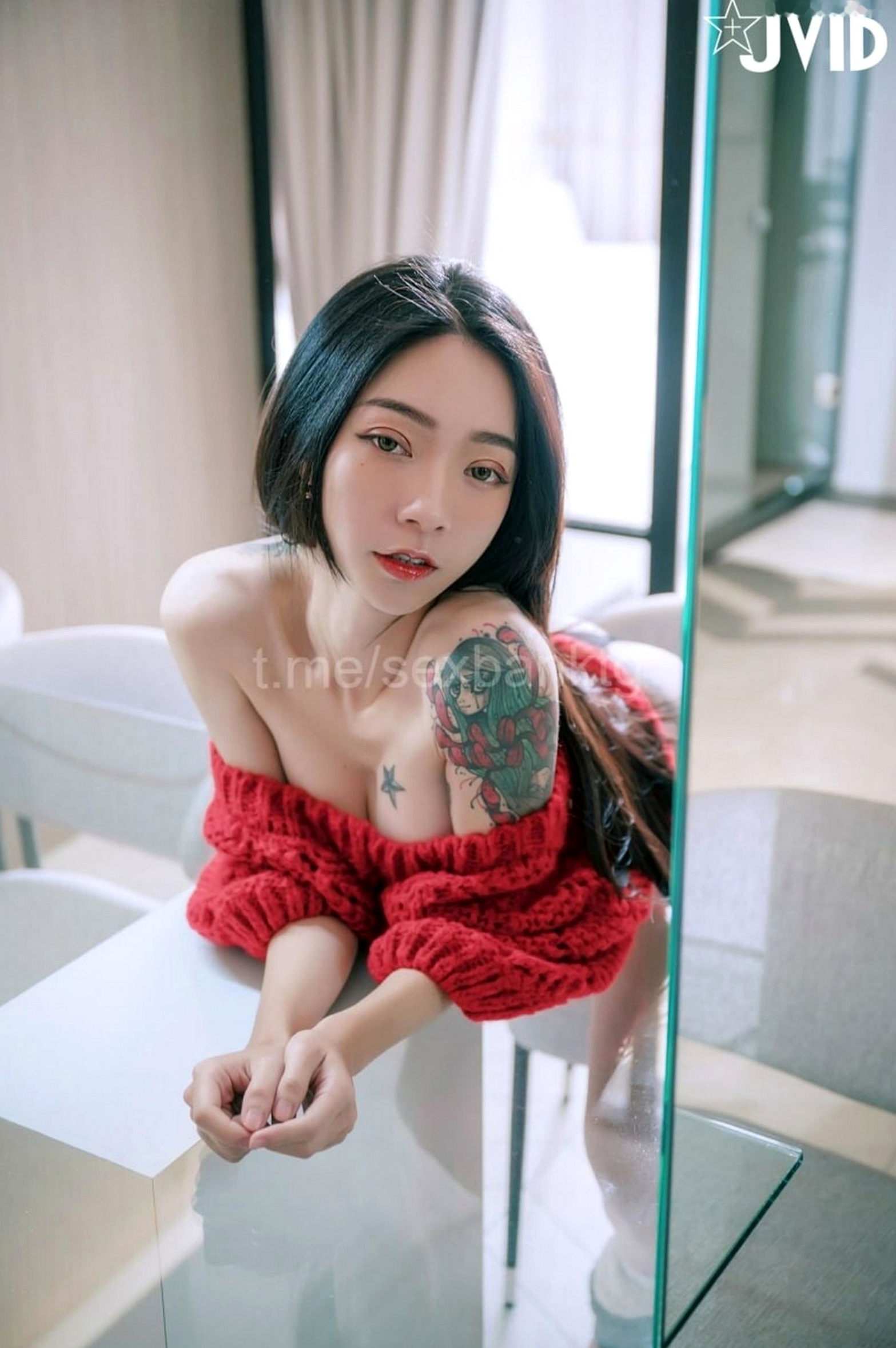 Gallery - JVID-飄飄-紅色性感連體衣與針織衫的誘惑-私房浴室寫真-No.543性感诱惑私房照JVID 女神私房照_秀色女神 - image 82