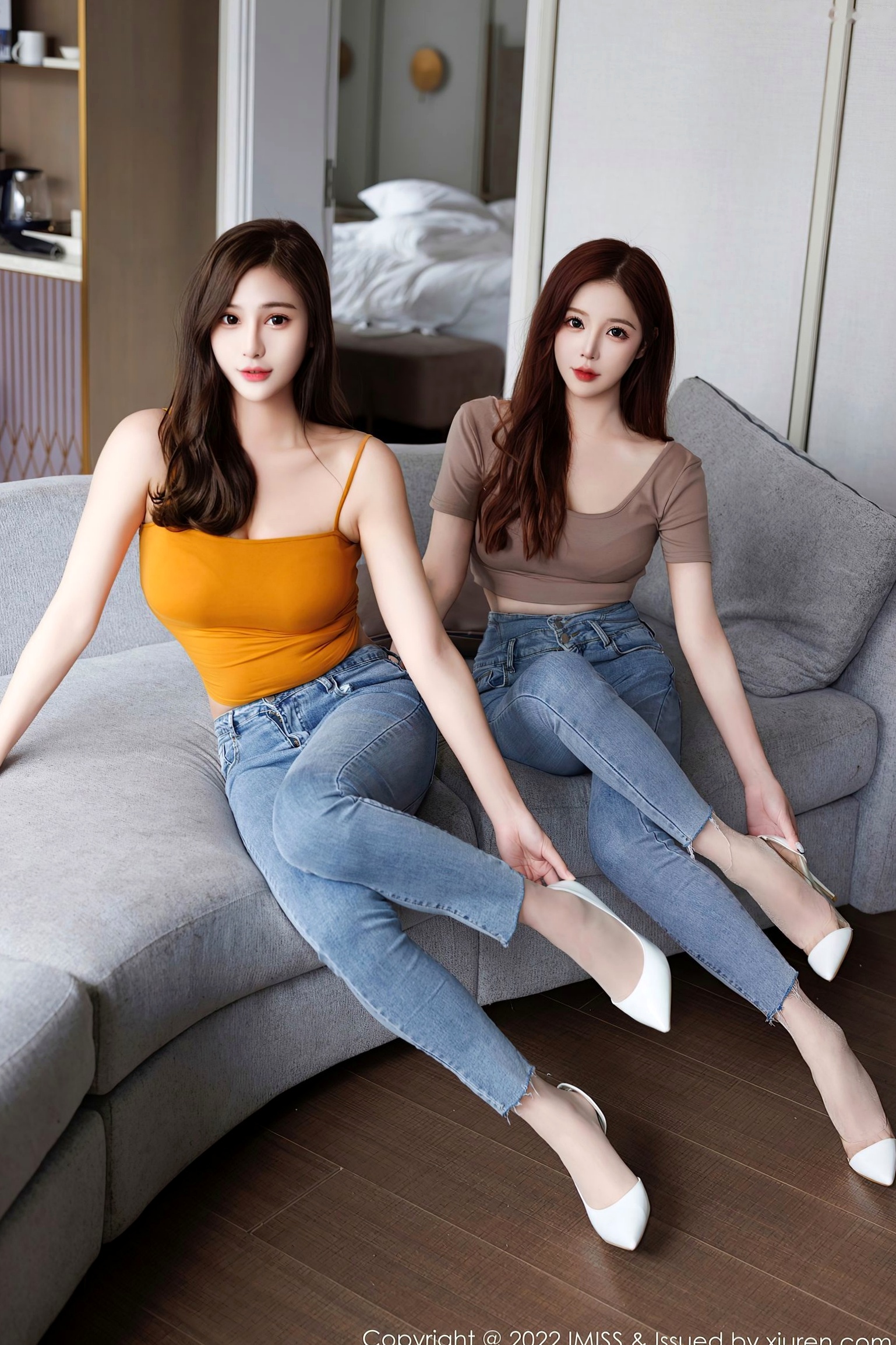 Gallery - IMiss爱蜜社 - Honey Club -697-Lavinia与Linda双姝合集-私房内衣与居家牛仔裤造型-性感气质女神写真爱蜜社 - Honey Club 性感私房照内衣尤物 女神私房照_秀色女神 - image 10