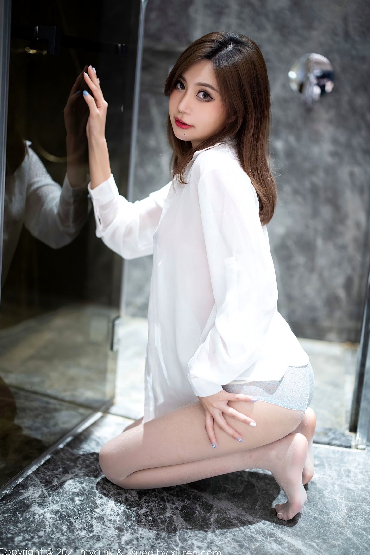 Gallery - MyGirl美媛馆-583-绮里嘉Carina-杭州旅拍私房写真-酒店白衬衫诱惑与灰短裙御姐范-无圣光高清大尺度美媛馆诱惑气质私房照大尺度 女神私房照_秀色女神 - image 54