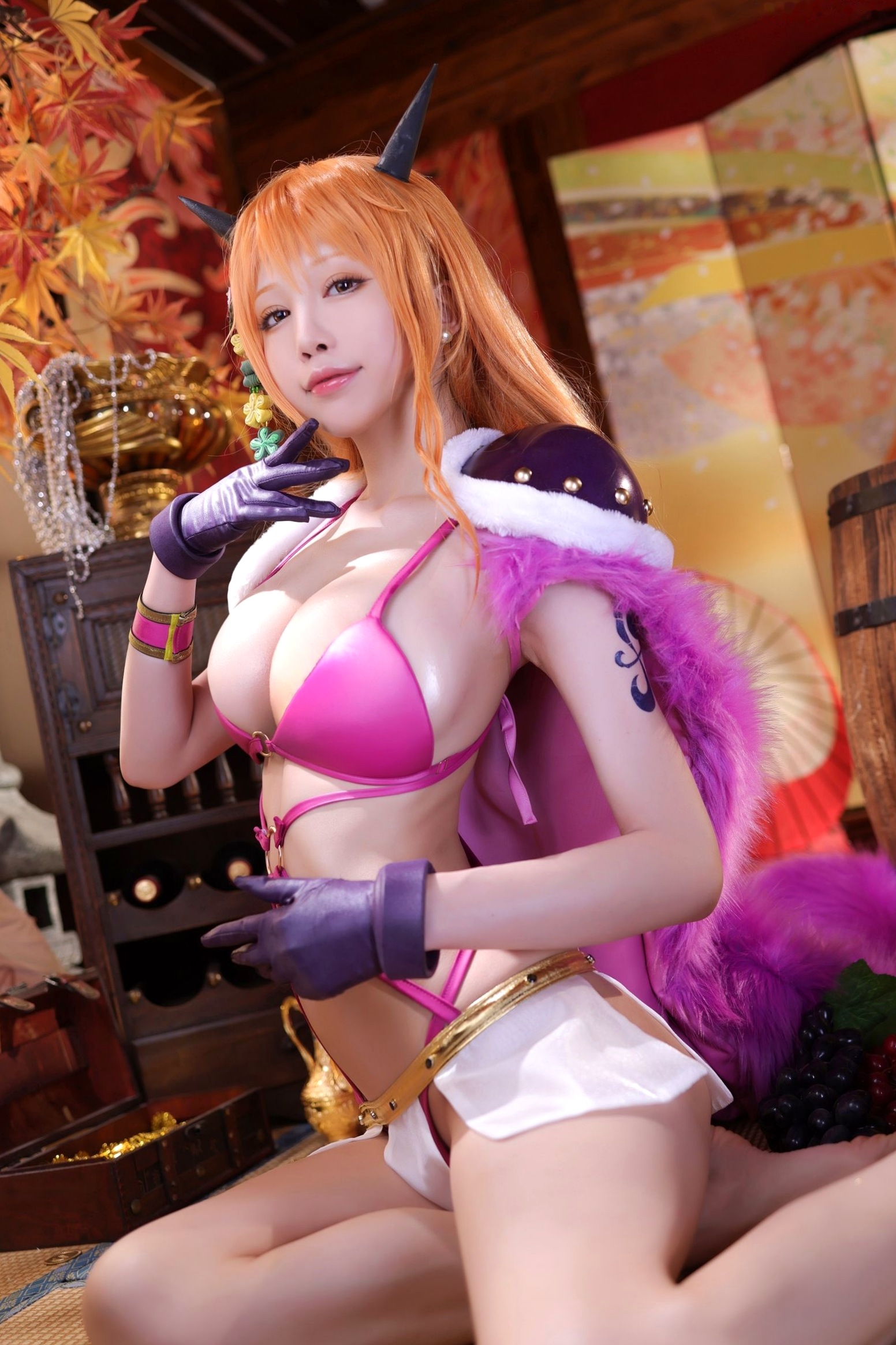 Gallery - 水淼 - Shui Miao -Aqua-海贼王-娜美-Nami-Kaido-Outfit-火辣比基尼COS-私房写真-野性女神极致诱惑角色扮演性感私房照诱惑极品 女神私房照_秀色女神 - image 16