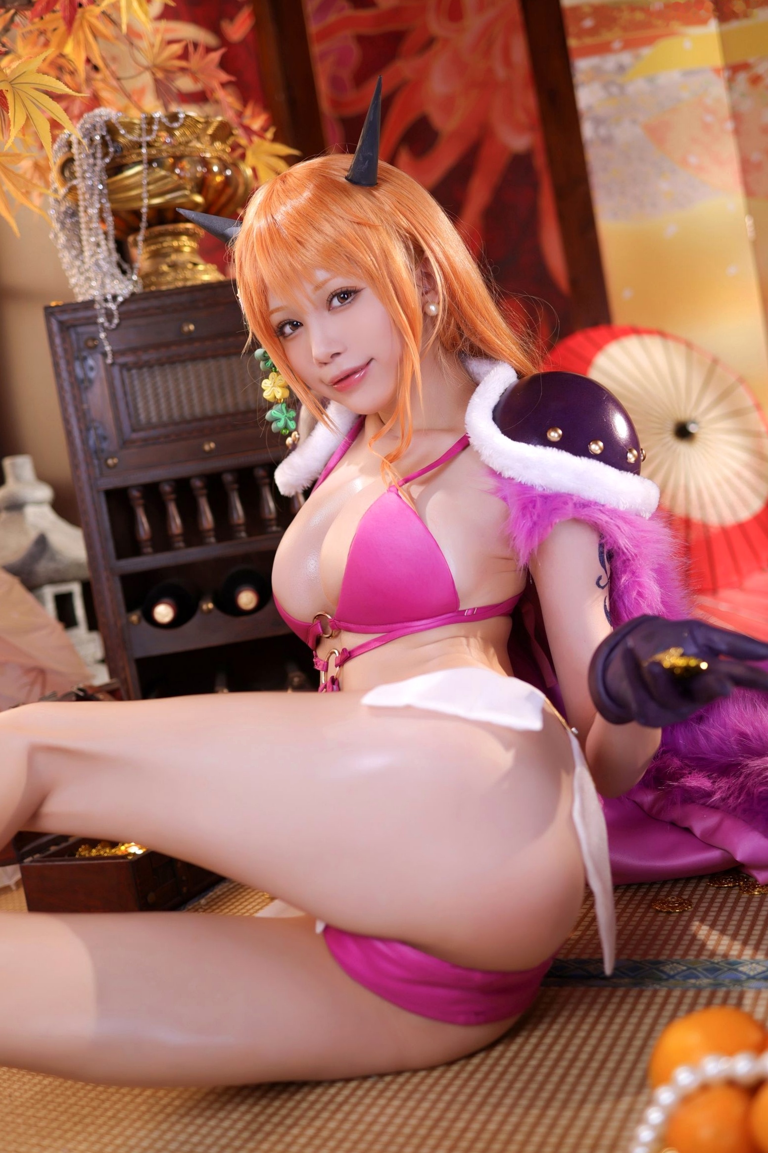 Gallery - 水淼 - Shui Miao -Aqua-海贼王-娜美-Nami-Kaido-Outfit-火辣比基尼COS-私房写真-野性女神极致诱惑角色扮演性感私房照诱惑极品 女神私房照_秀色女神 - image 37