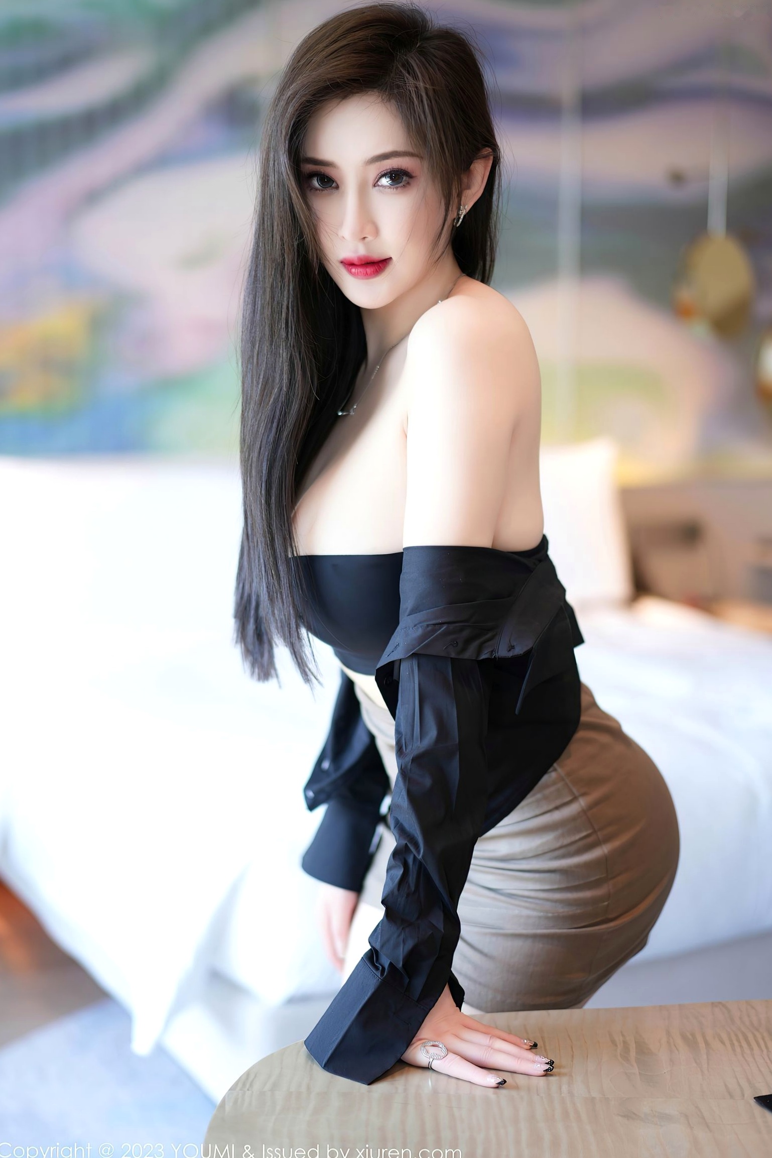Gallery - YouMi尤蜜荟 - Chiness Model -968-Carol周妍希，黑色职业装诱惑，职场OL装扮，尽显优雅干练与曼妙身材，黑丝美腿与精致脸庞，展现轻熟女神魅力，无圣光大尺度私房写真尤蜜荟 - Chiness Model 性感黑丝制服丝袜诱惑美腿大尺度 女神私房照_秀色女神 - image 26