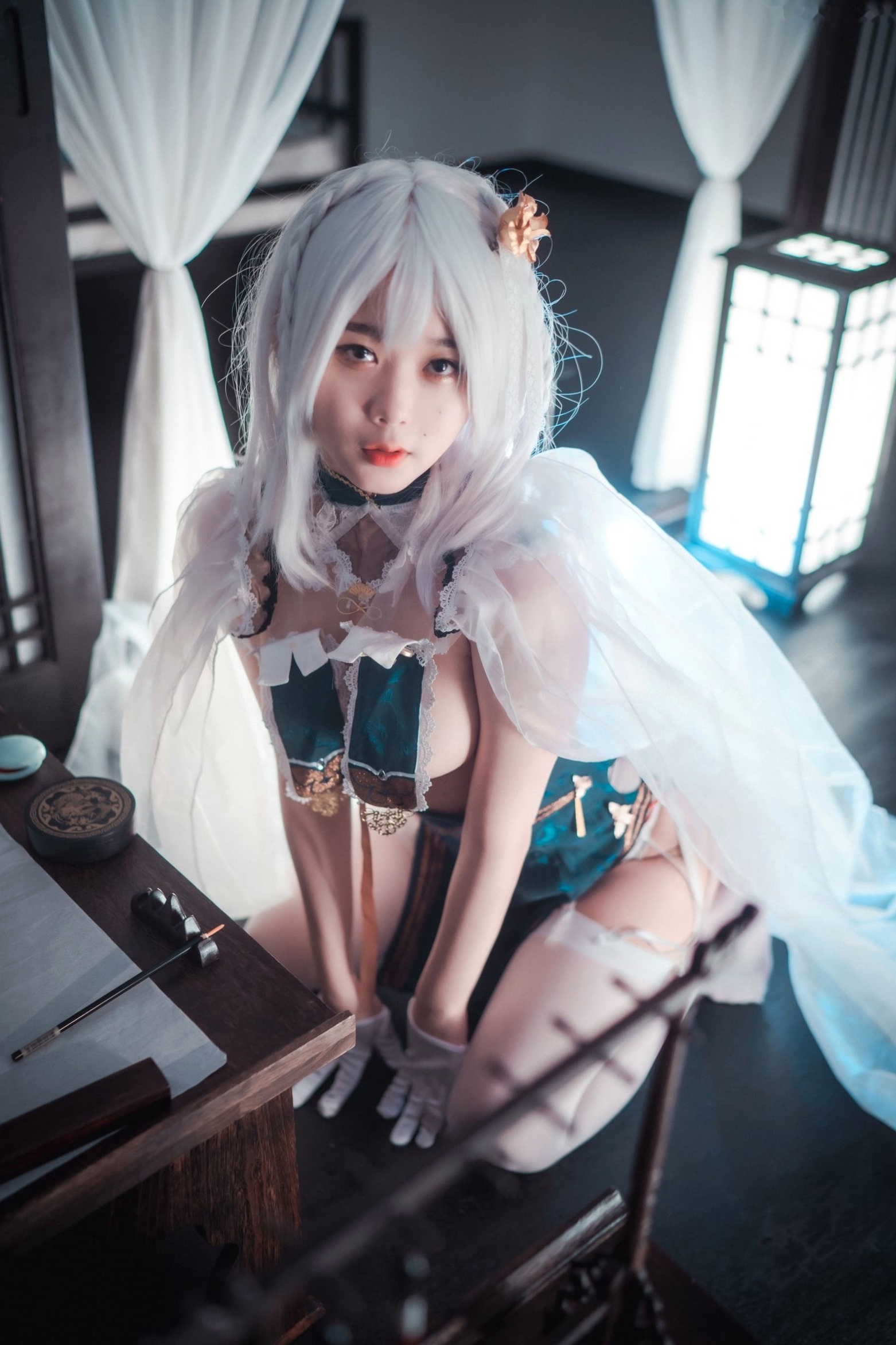Gallery - 韩国美女琪雅Zia-碧波青云Cosplay私房照-唯美二次元白发诱惑性感写真-DJAWA高清套图韩国性感私房照角色扮演白嫩 女神私房照_秀色女神 - image 11