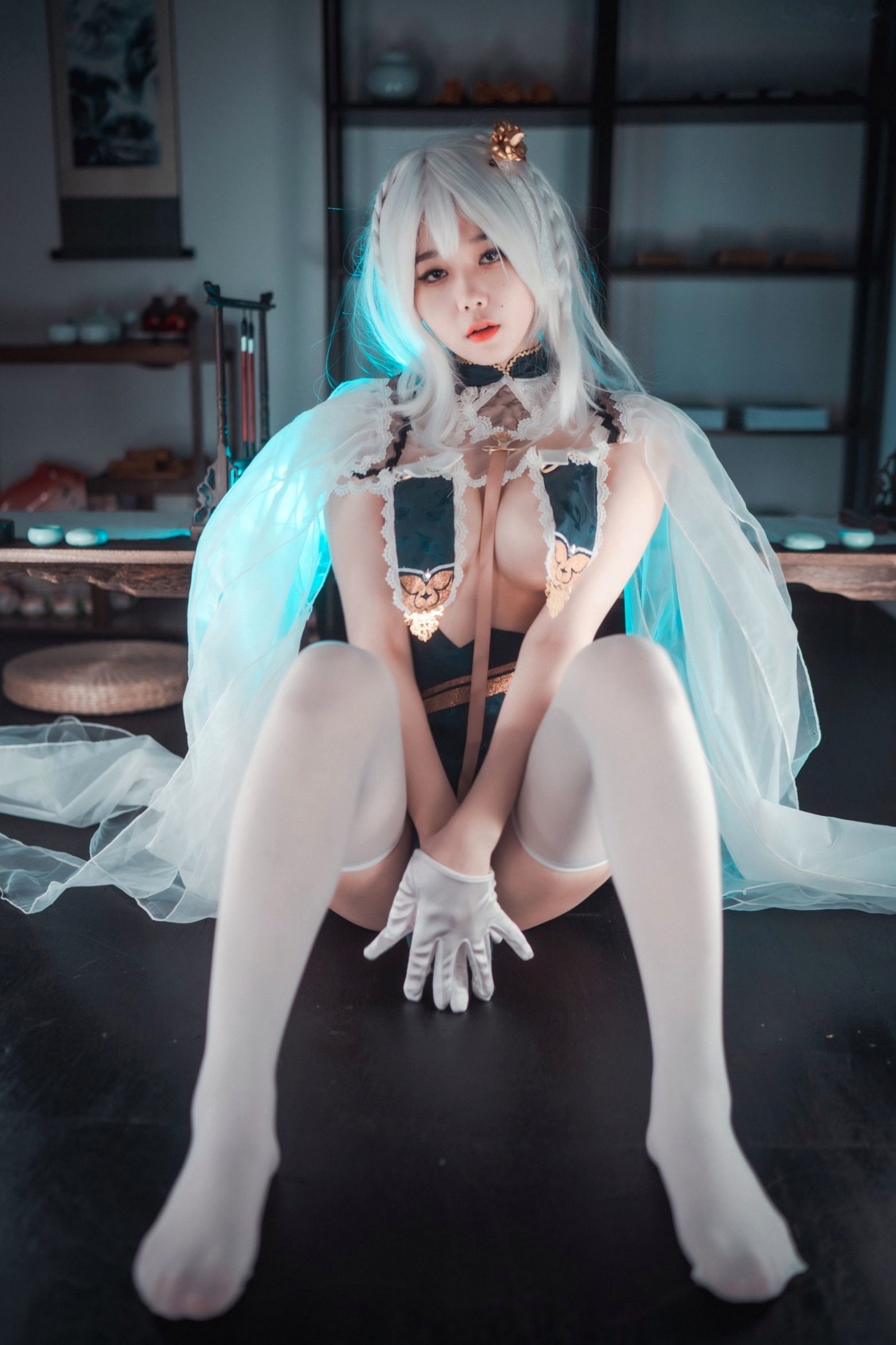 Gallery - 韩国美女琪雅Zia-碧波青云Cosplay私房照-唯美二次元白发诱惑性感写真-DJAWA高清套图韩国性感私房照角色扮演白嫩 女神私房照_秀色女神 - image 17