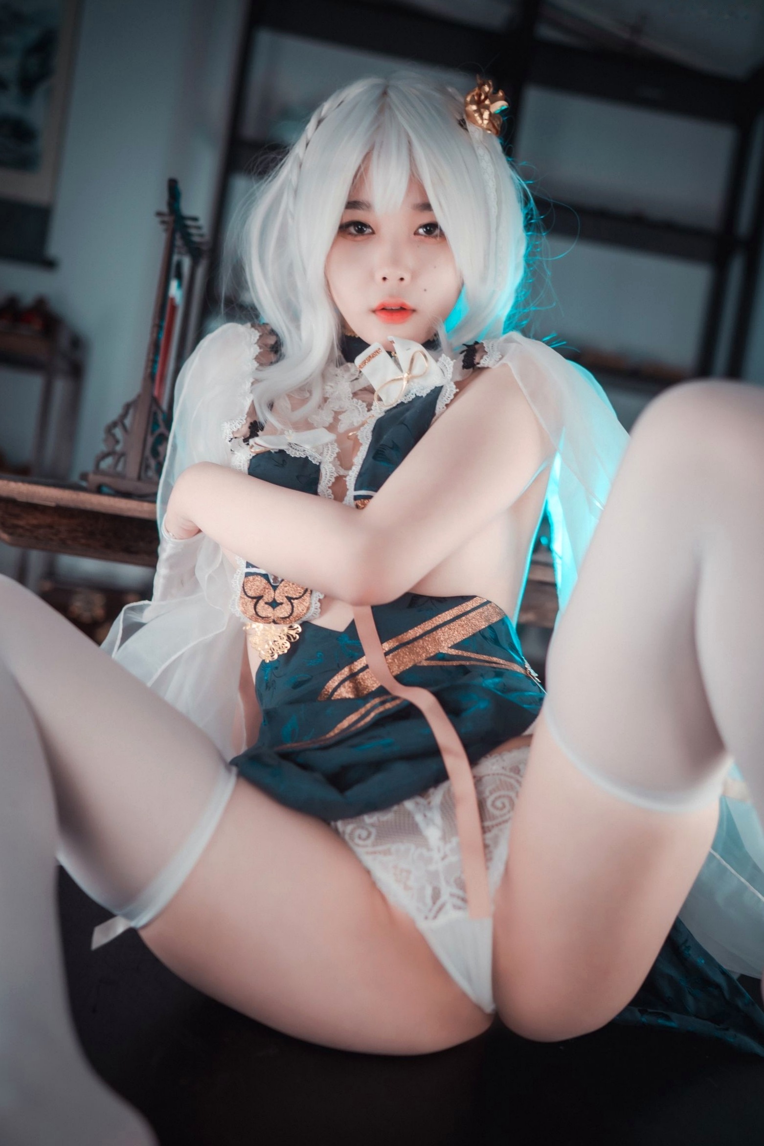 Gallery - 韩国美女琪雅Zia-碧波青云Cosplay私房照-唯美二次元白发诱惑性感写真-DJAWA高清套图韩国性感私房照角色扮演白嫩 女神私房照_秀色女神 - image 22