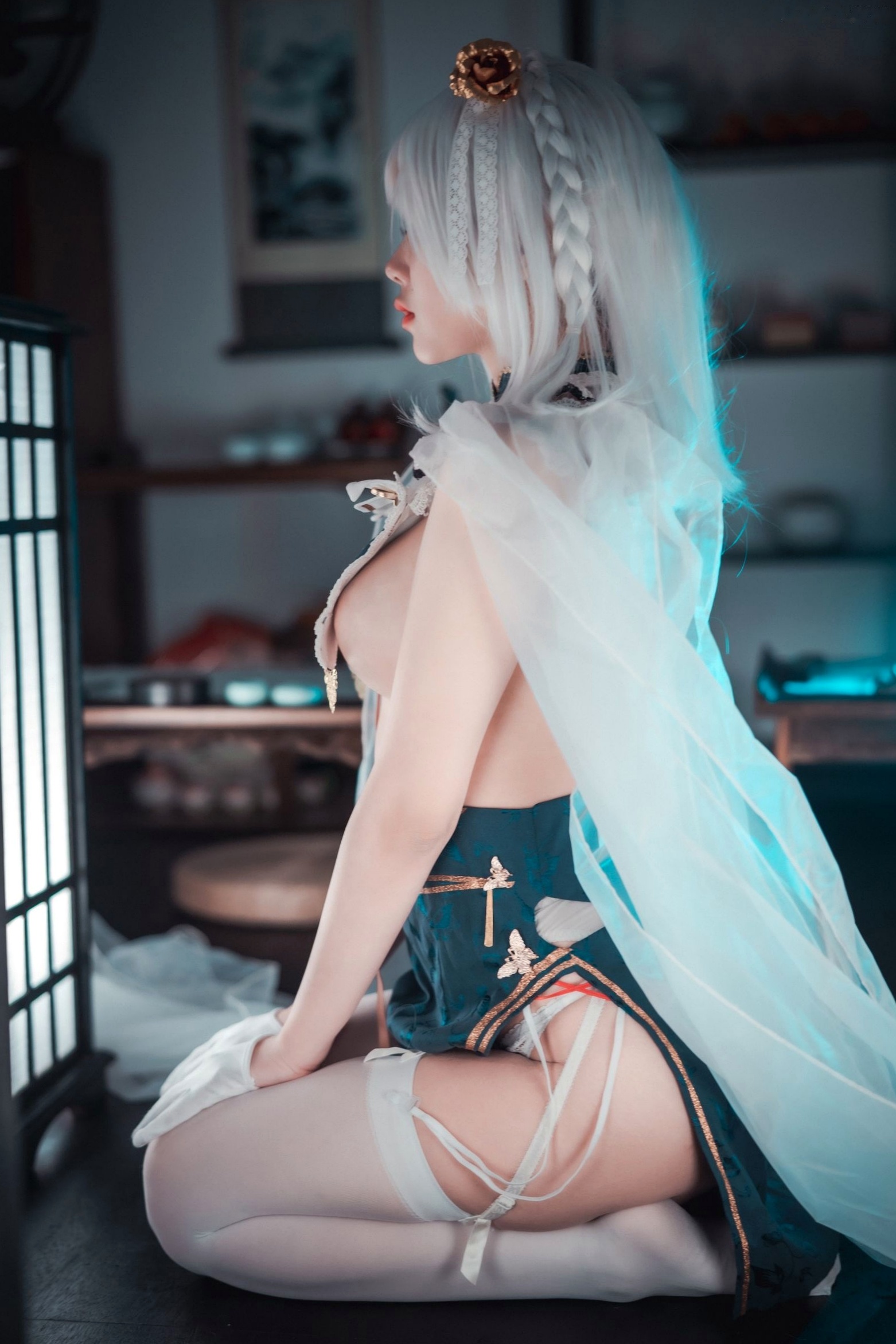 Gallery - 韩国美女琪雅Zia-碧波青云Cosplay私房照-唯美二次元白发诱惑性感写真-DJAWA高清套图韩国性感私房照角色扮演白嫩 女神私房照_秀色女神 - image 29