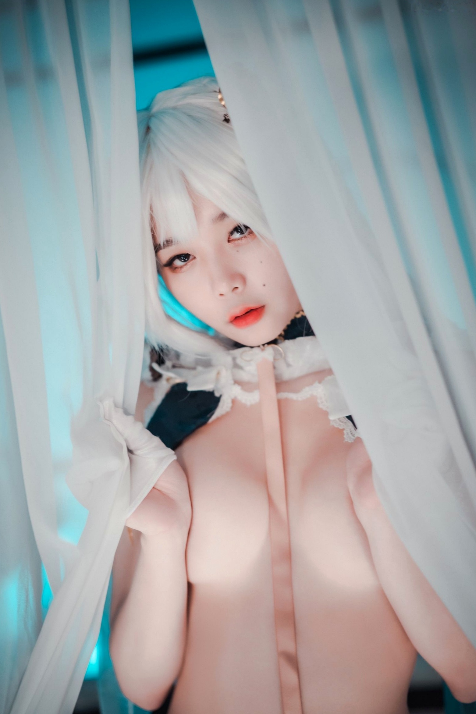 Gallery - 韩国美女琪雅Zia-碧波青云Cosplay私房照-唯美二次元白发诱惑性感写真-DJAWA高清套图韩国性感私房照角色扮演白嫩 女神私房照_秀色女神 - image 33