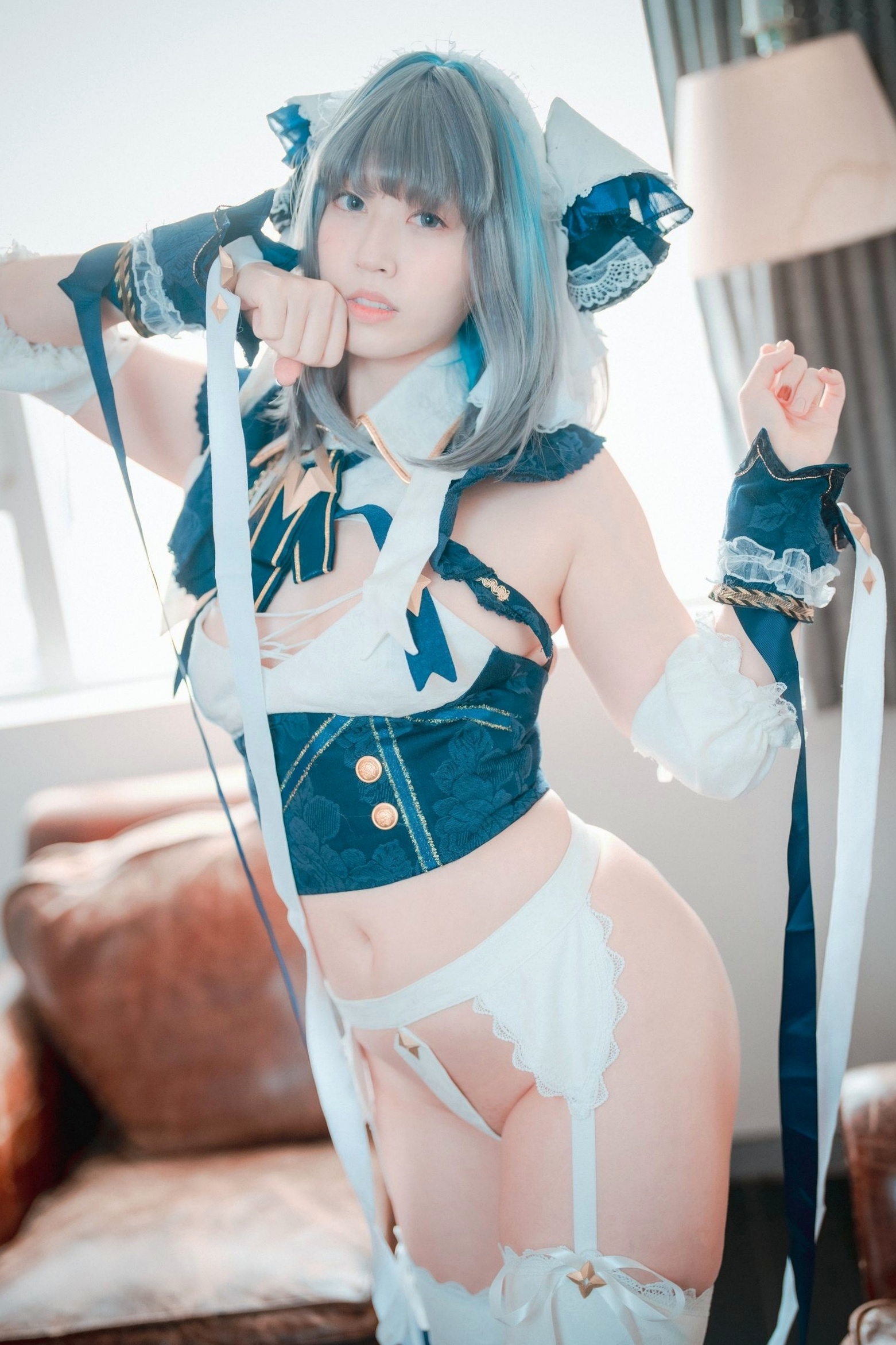 Gallery - 韩国美女Mozzi私房大尺度COS：碧蓝航线柴郡角色扮演，牛奶诱惑写真集 - HMS Cheshire角色扮演大尺度私房照女仆诱惑 女神私房照_秀色女神 - image 1