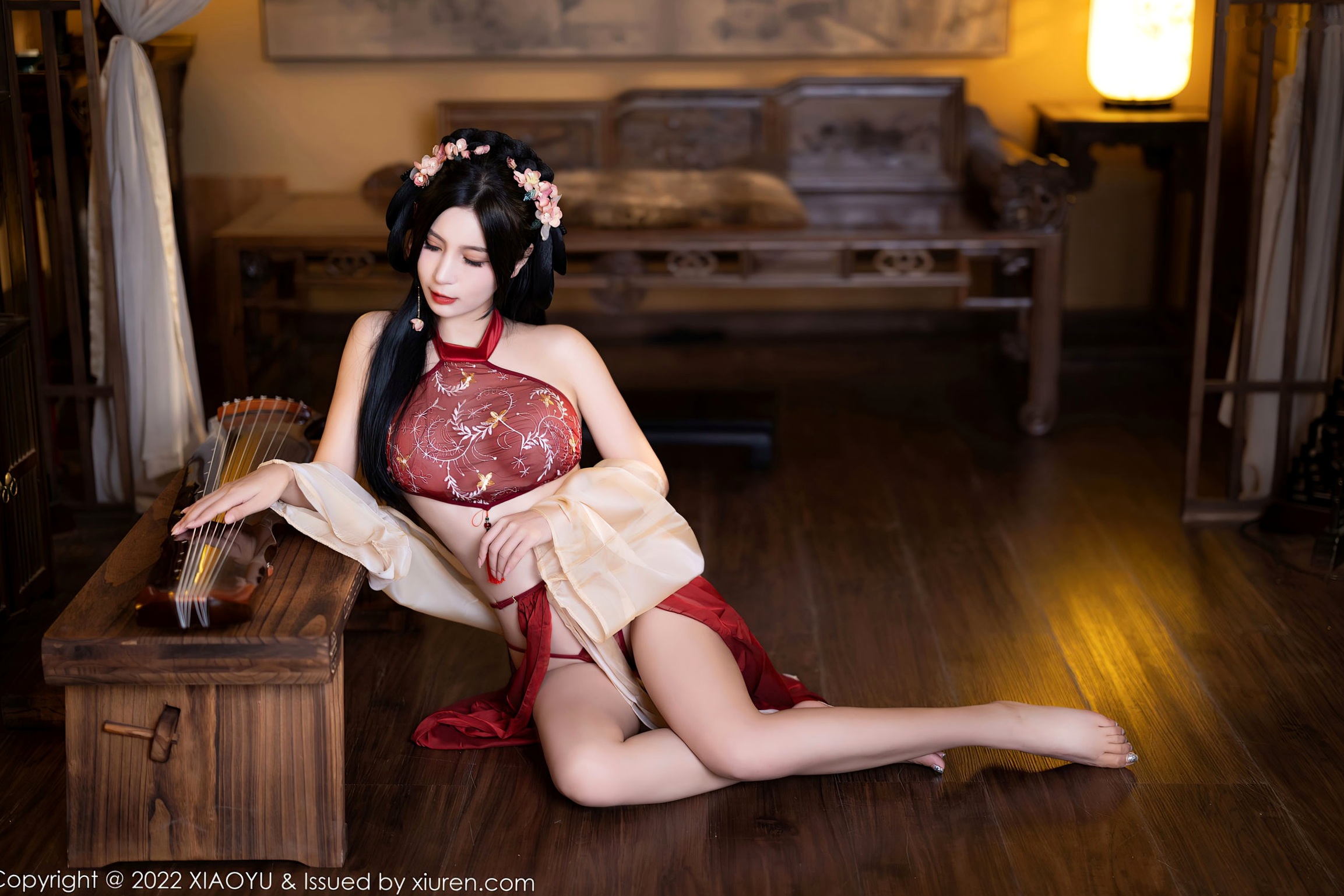 Gallery - XiaoYu语画界 - Painting World -858：小蛮妖Yummy杭州古典旅拍，红纱古装尽显诱惑风情，伴随古琴演绎白嫩肌肤之美性感私房照气质语画界 - Painting World  女神私房照_秀色女神 - image 1