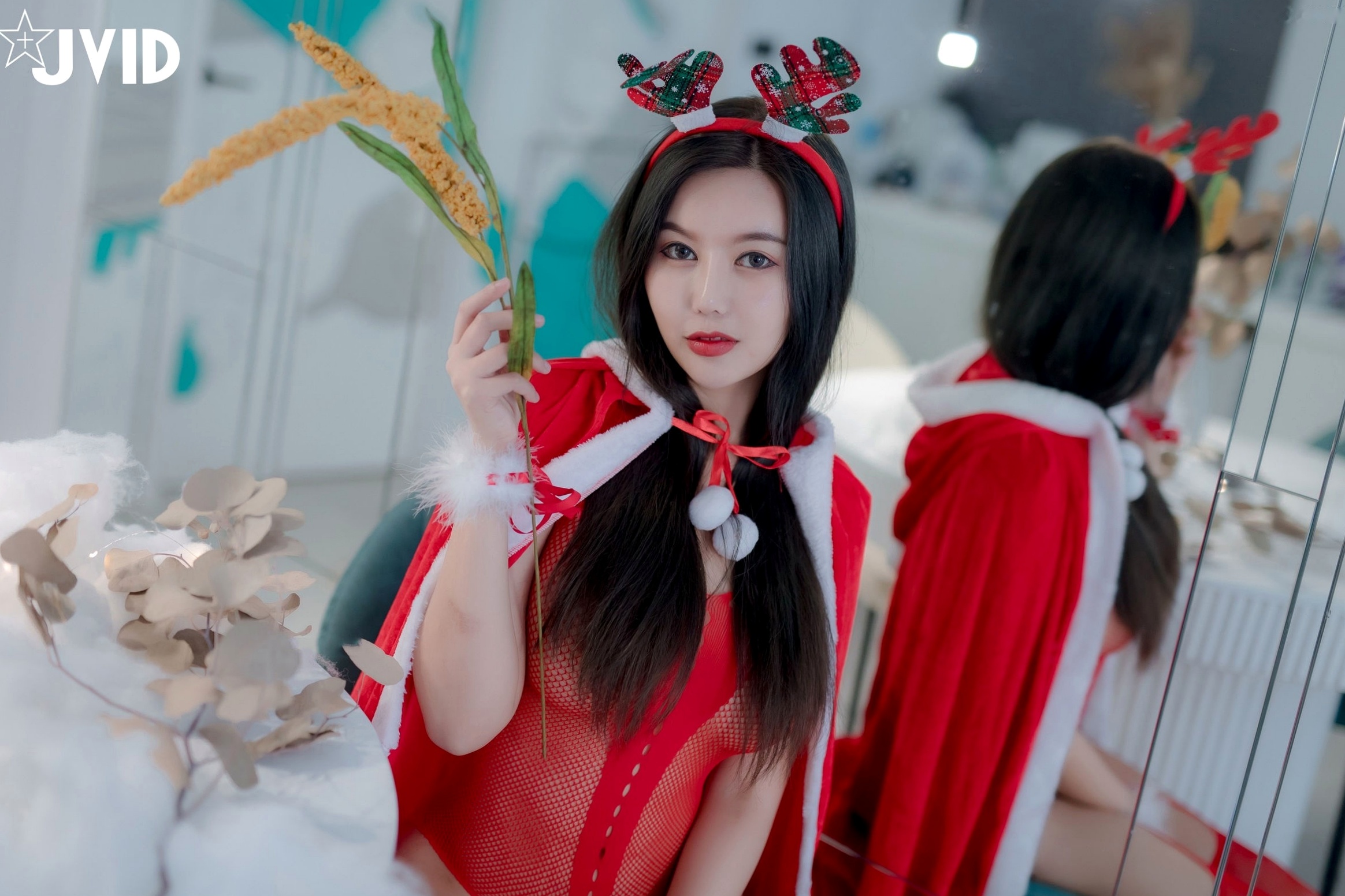Gallery - JVID-木木森-性感圣诞派对-鹿角透视红纱篇 - 无圣光大尺度JVID 女神私房照_秀色女神 - image 11