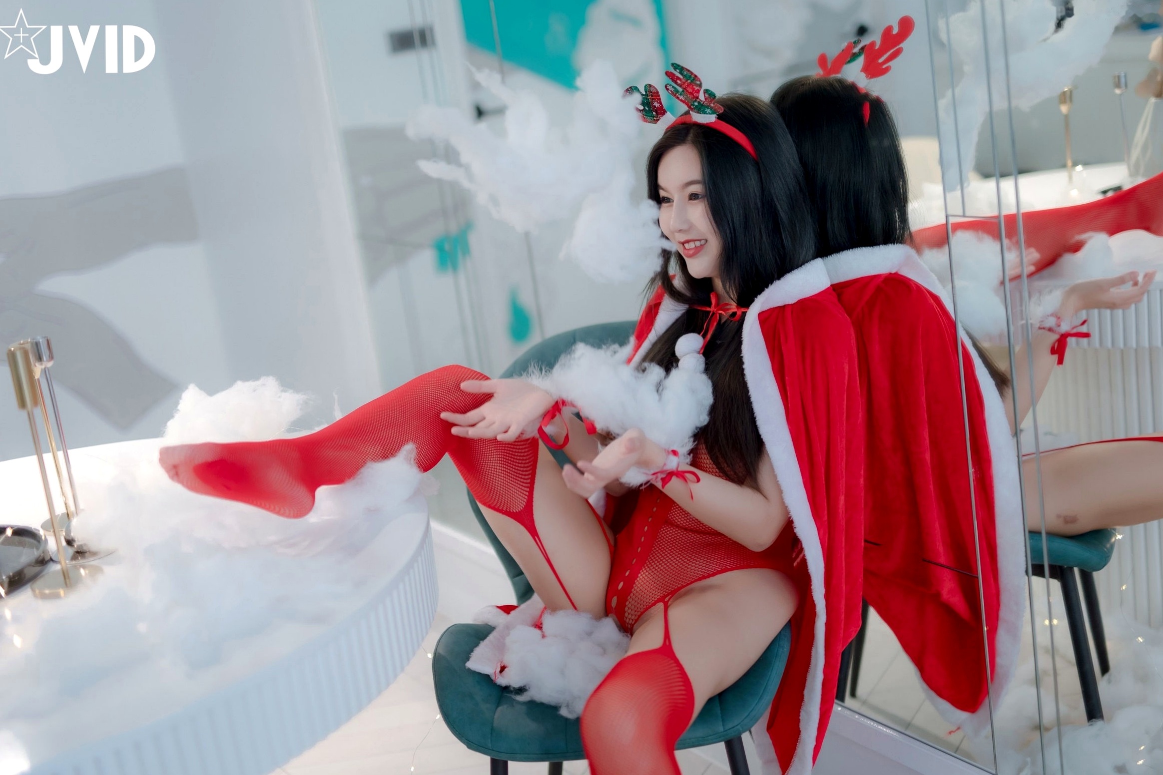 Gallery - JVID-木木森-性感圣诞派对-鹿角透视红纱篇 - 无圣光大尺度JVID 女神私房照_秀色女神 - image 22