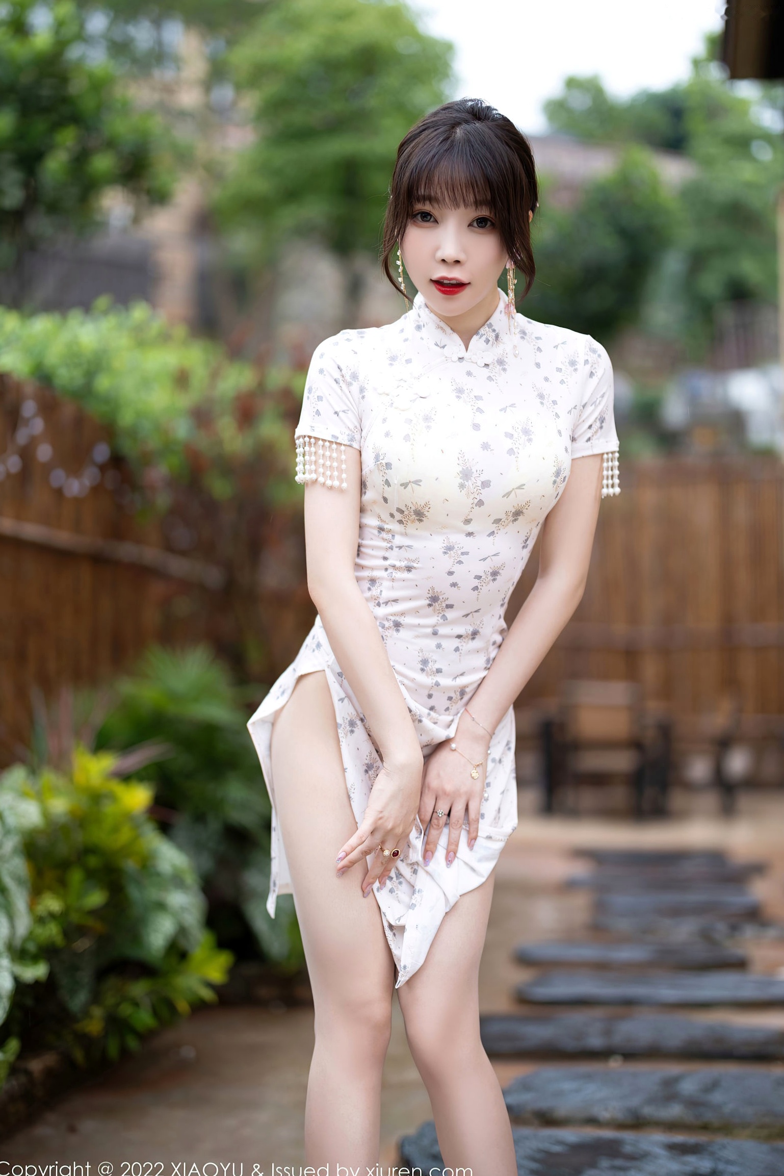 Gallery - XiaoYu语画界 - Painting World -838-徐莉芝-唯美樱花户外夜拍-白色透视蕾丝长裙-极品丝袜高跟-性感诱惑私房女神写真语画界 - Painting World 性感诱惑私房照丝袜 女神私房照_秀色女神 - image 3