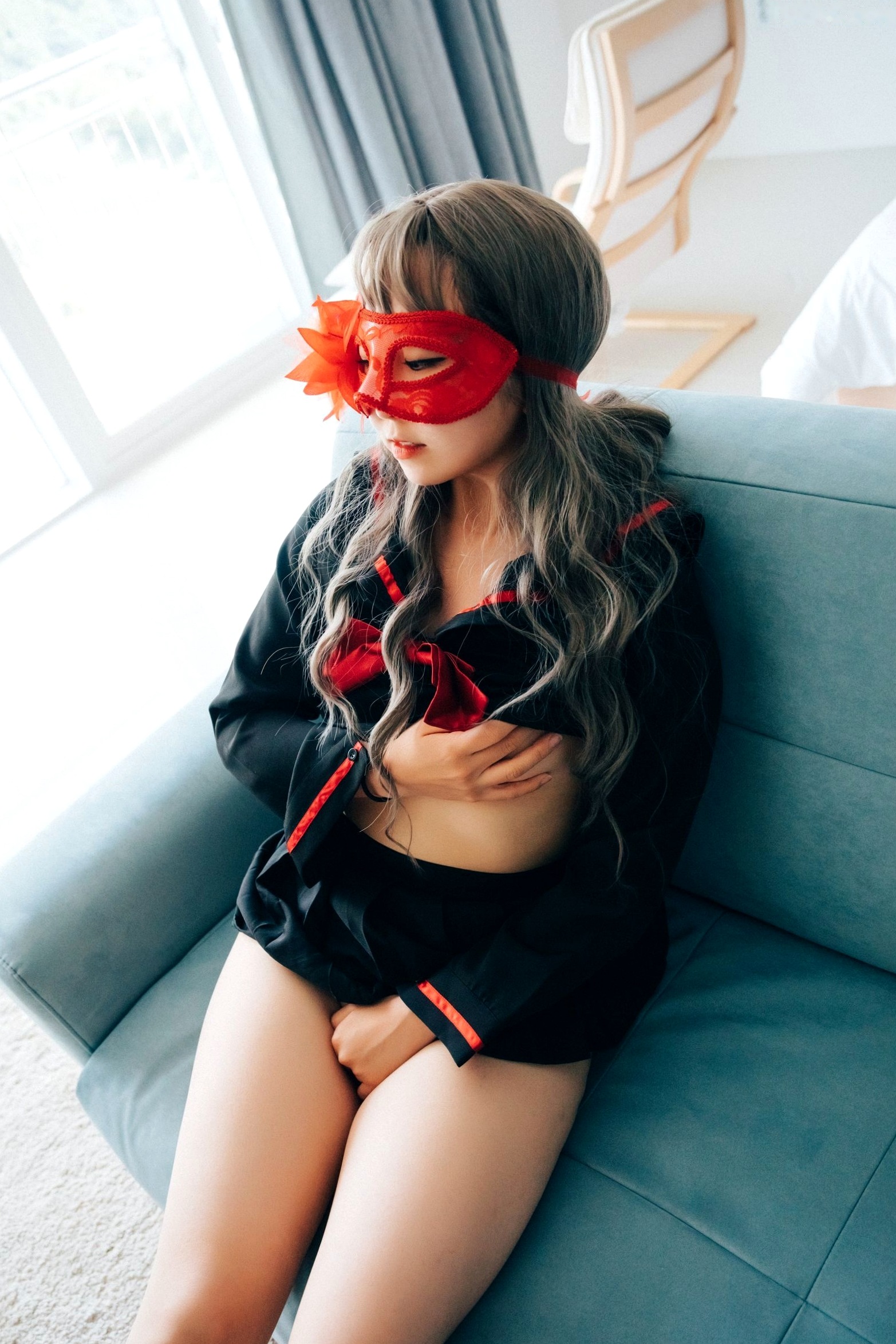 Gallery - 韩国美女Kissme-Jinjoo私房写真，神秘面具下的绝美诱惑，极致大尺度蕾丝边互动，居家性感制服风格，无圣光真实记录韩国大尺度性感诱惑私房照 女神私房照_秀色女神 - image 13