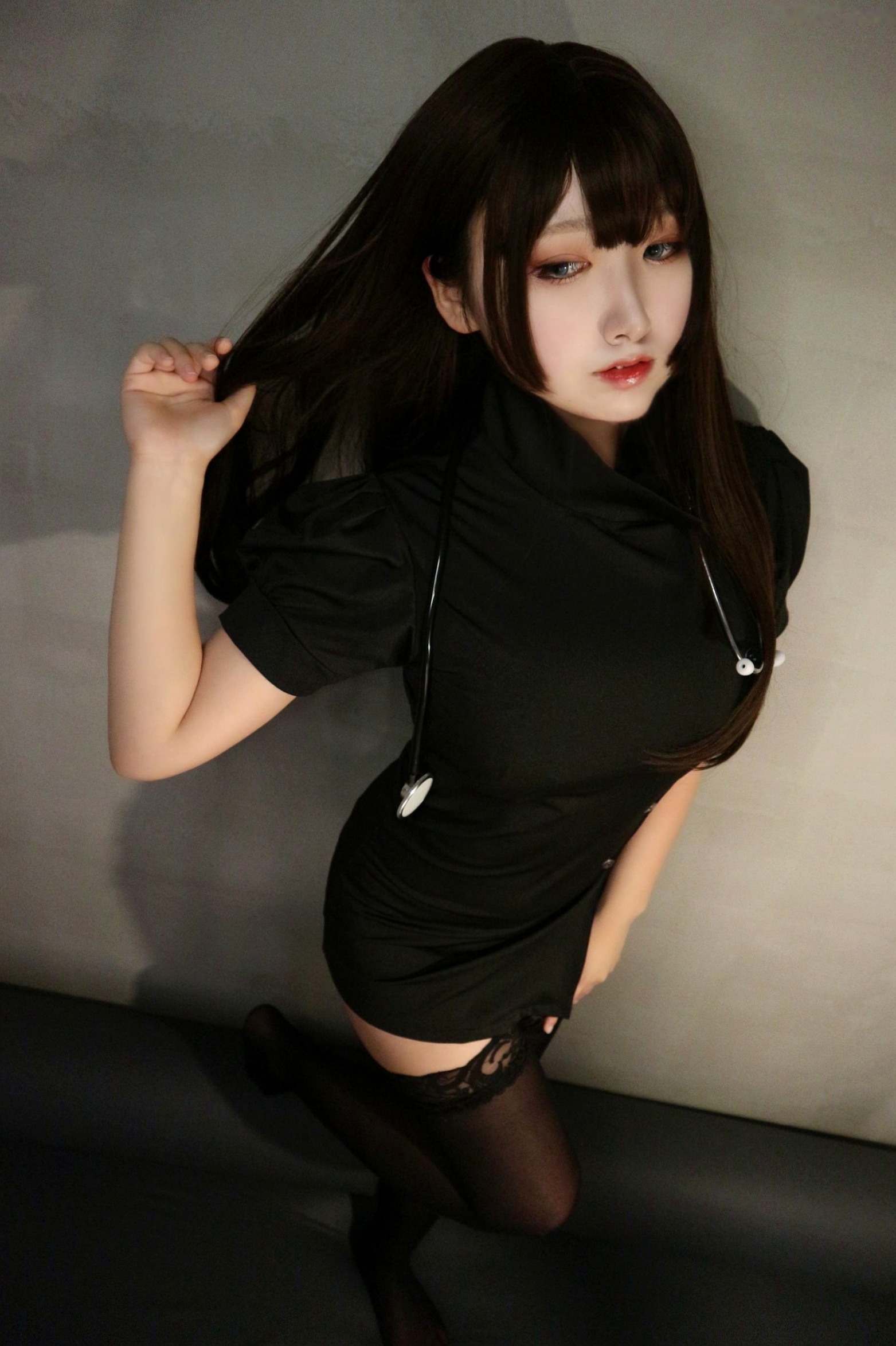 Gallery - 欢迎回来莫科纳室-Mokona-黑人护士的调皮检查室：性感黑色蕾丝制服私房写真，诱惑吊带丝袜尤物特写性感制服诱惑私房照黑丝 女神私房照_秀色女神 - image 10