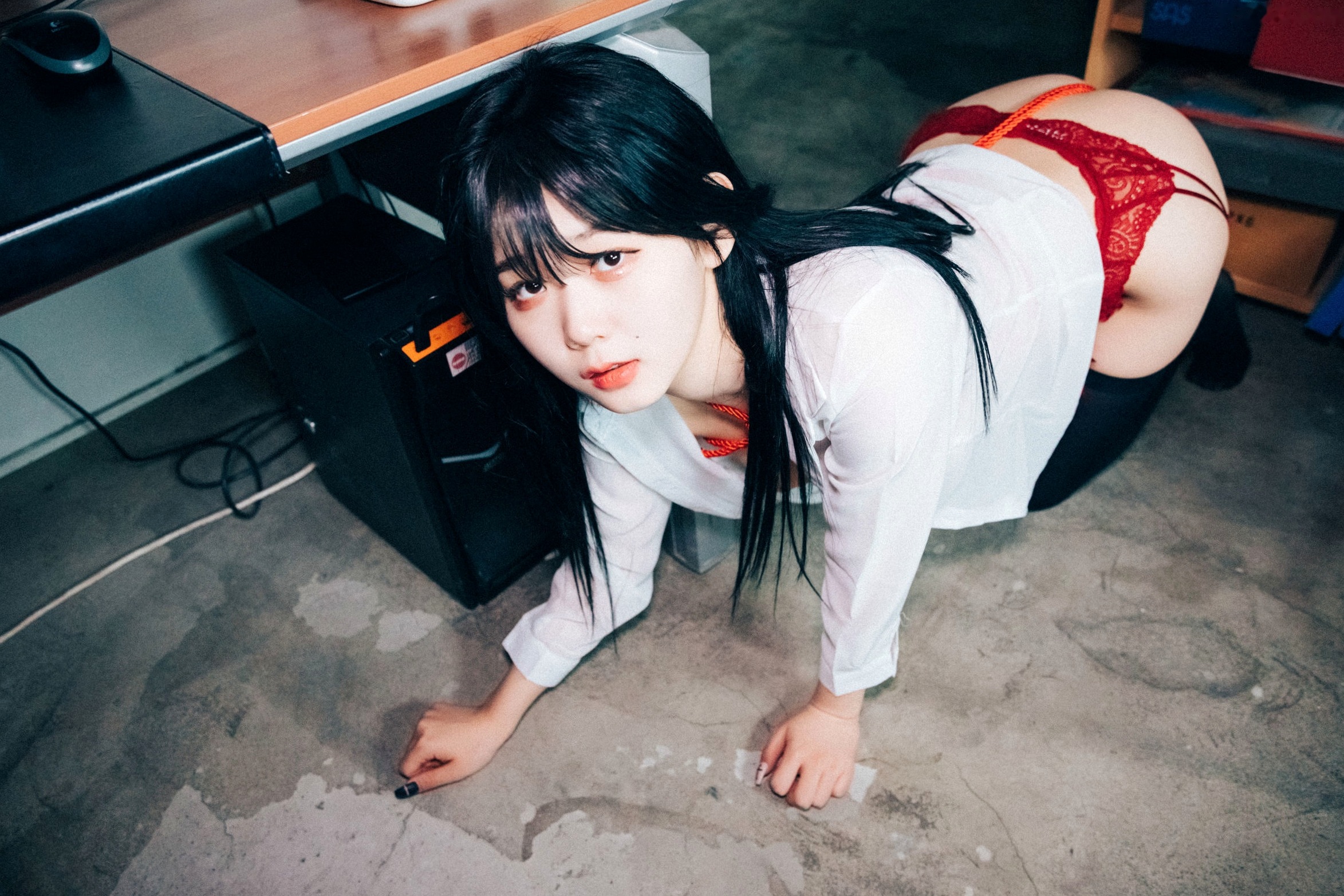 Gallery - 韩国美女琪雅Zia绳缚卷：红色蕾丝内衣搭配黑丝私房写真，极致火辣身材诱惑大尺度艺术摄影韩国性感诱惑私房照大尺度 女神私房照_秀色女神 - image 4