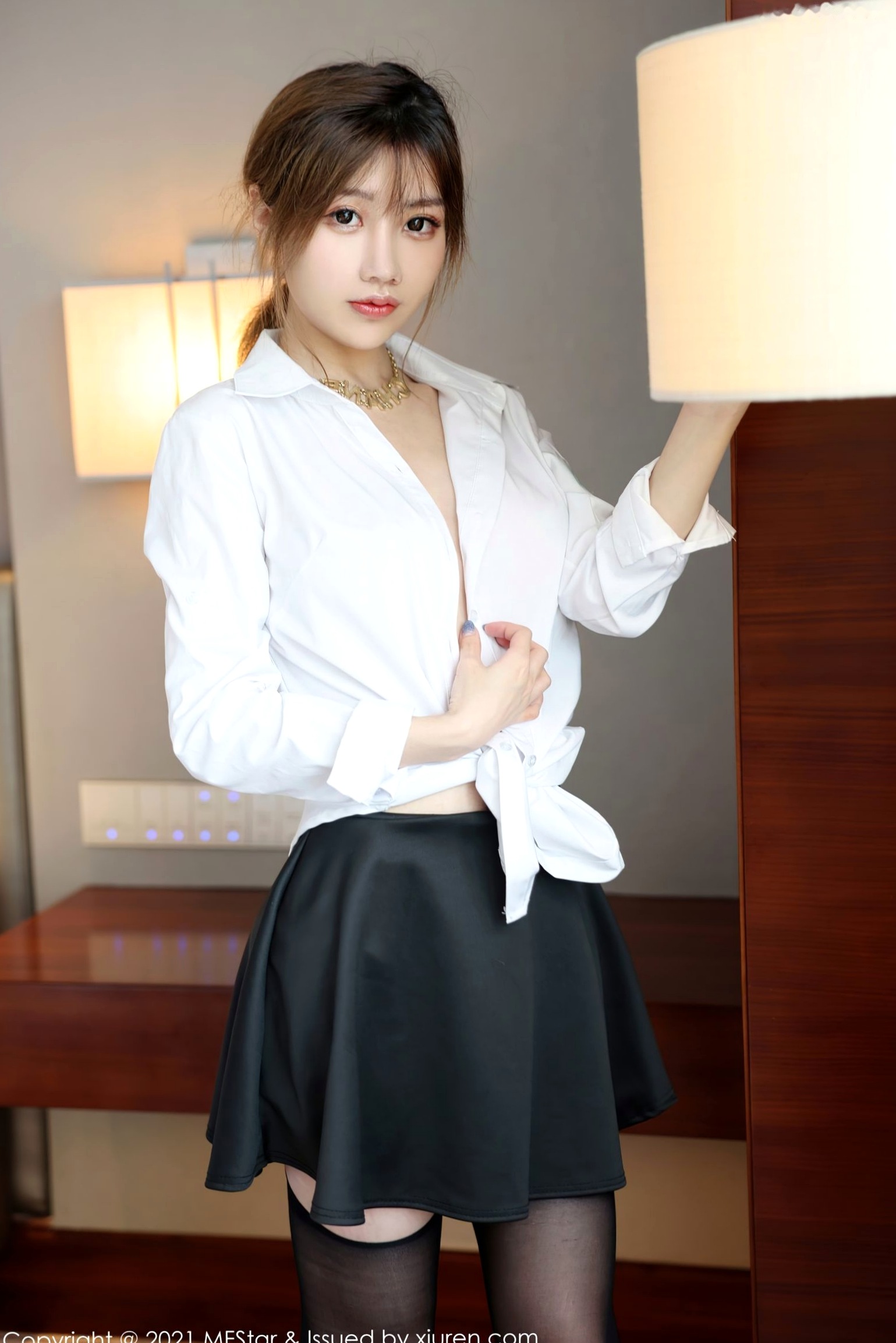 Gallery - MFStar模范学院-525-李颖煊Baby-白衬衫黑丝吊带袜-酒店私房写真-居家性感诱惑-2021.08.13模范学院黑丝丝袜私房照性感 女神私房照_秀色女神 - image 21