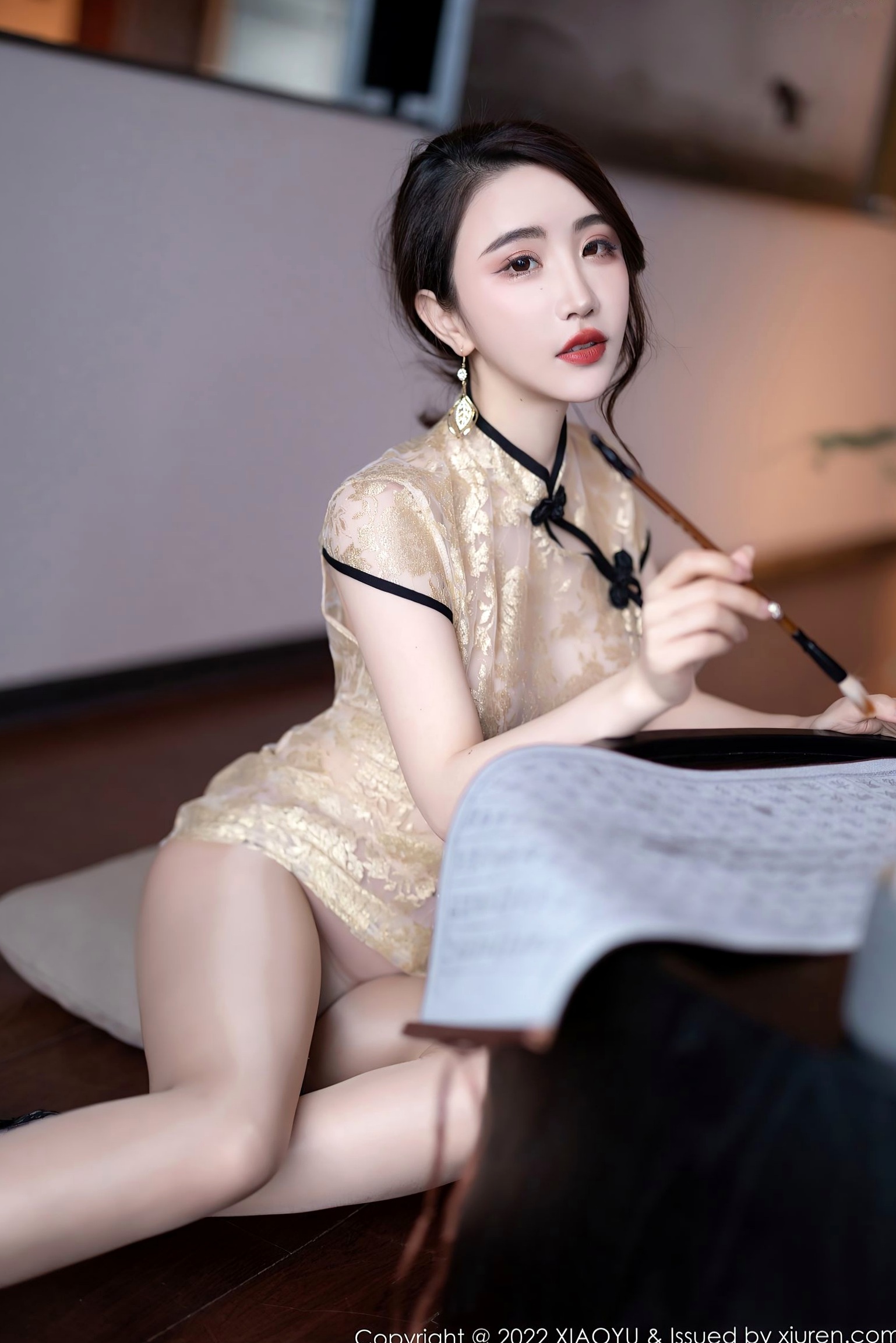 Gallery - XiaoYu语画界 - Painting World -712-绯月樱-惠州豪华旅拍-黄色轻透蕾丝旗袍私房摄影-极致修身性感曲线-无圣光大尺度语画界 - Painting World 旗袍性感诱惑私房照大尺度 女神私房照_秀色女神 - image 14
