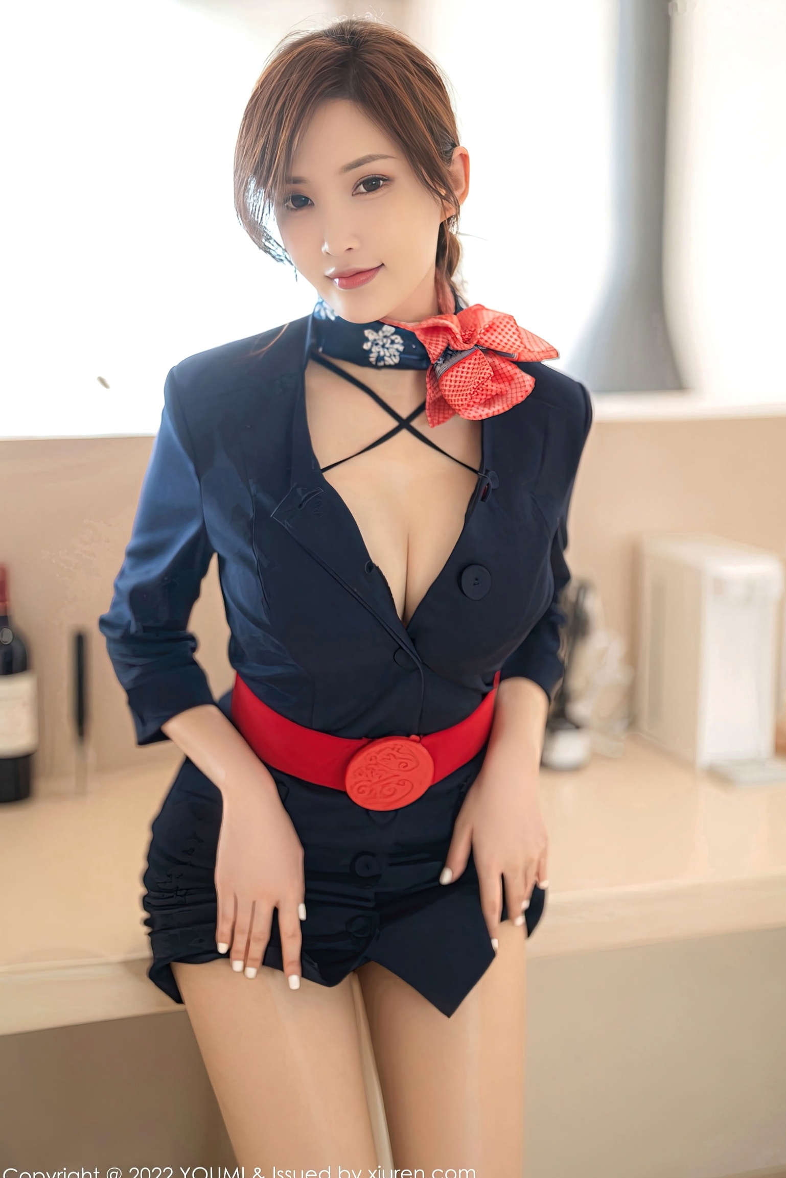 Gallery - YouMi尤蜜荟 - Chiness Model -858-奶瓶土肥圆-性感深色OL制服空姐风诱惑-肤色丝袜美腿-2022.10.28-无圣光大尺度写真尤蜜荟 - Chiness Model 制服诱惑肉感丝袜 女神私房照_秀色女神 - image 7