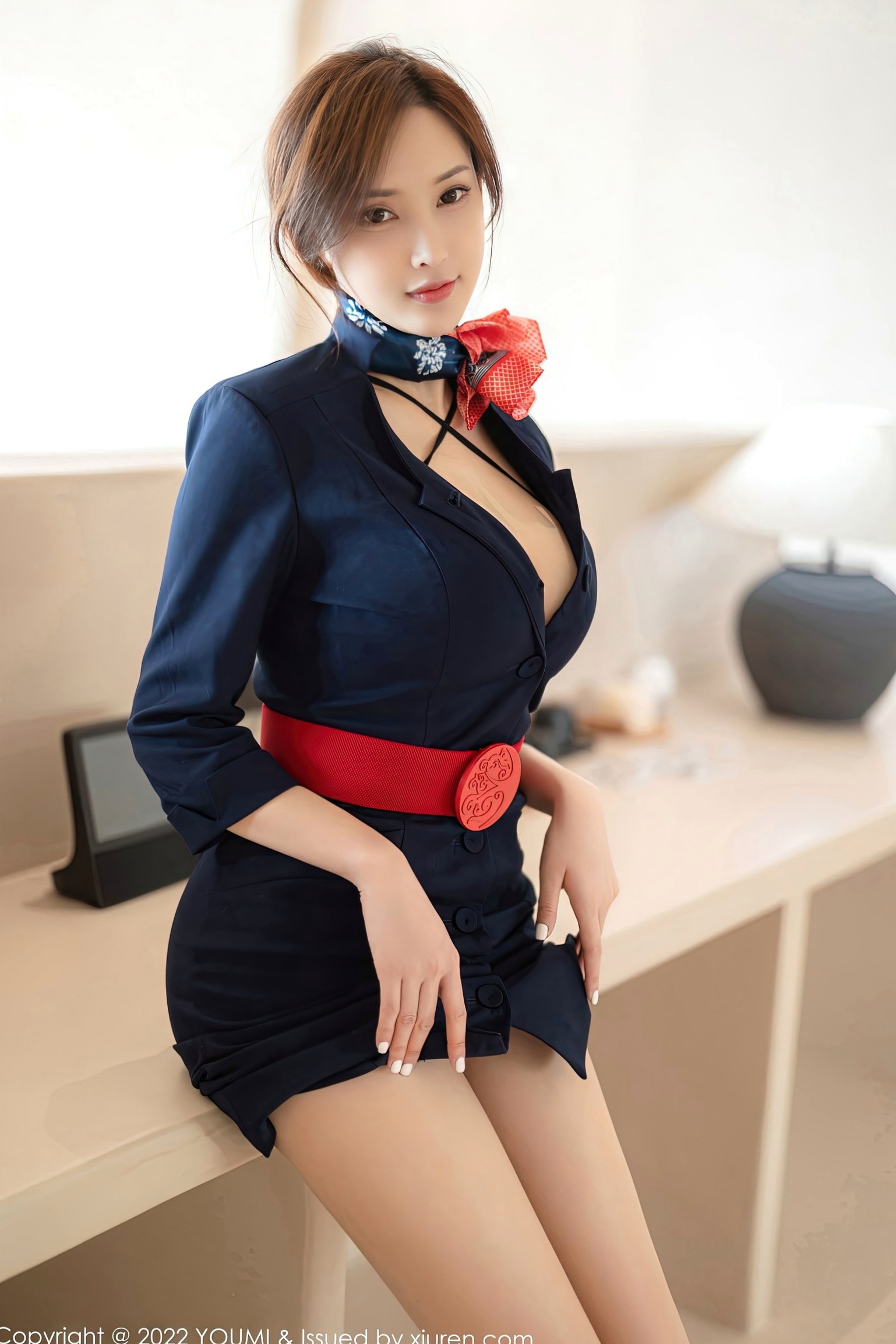 Gallery - YouMi尤蜜荟 - Chiness Model -858-奶瓶土肥圆-性感深色OL制服空姐风诱惑-肤色丝袜美腿-2022.10.28-无圣光大尺度写真尤蜜荟 - Chiness Model 制服诱惑肉感丝袜 女神私房照_秀色女神 - image 8