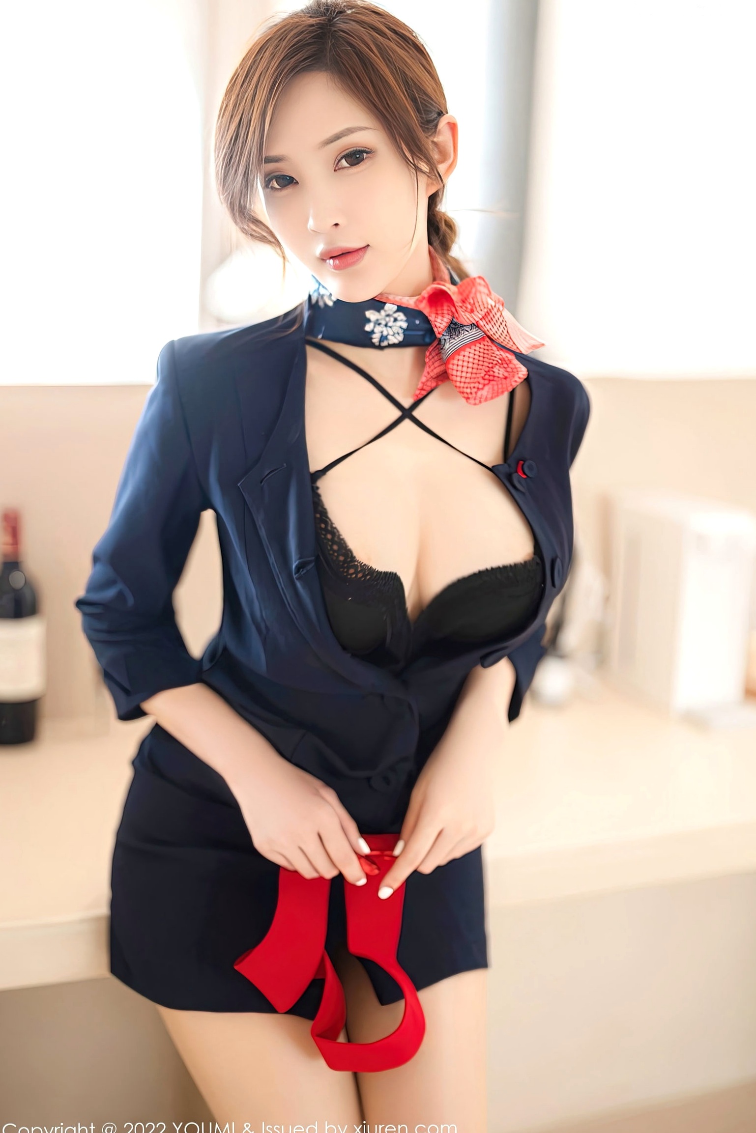 Gallery - YouMi尤蜜荟 - Chiness Model -858-奶瓶土肥圆-性感深色OL制服空姐风诱惑-肤色丝袜美腿-2022.10.28-无圣光大尺度写真尤蜜荟 - Chiness Model 制服诱惑肉感丝袜 女神私房照_秀色女神 - image 23