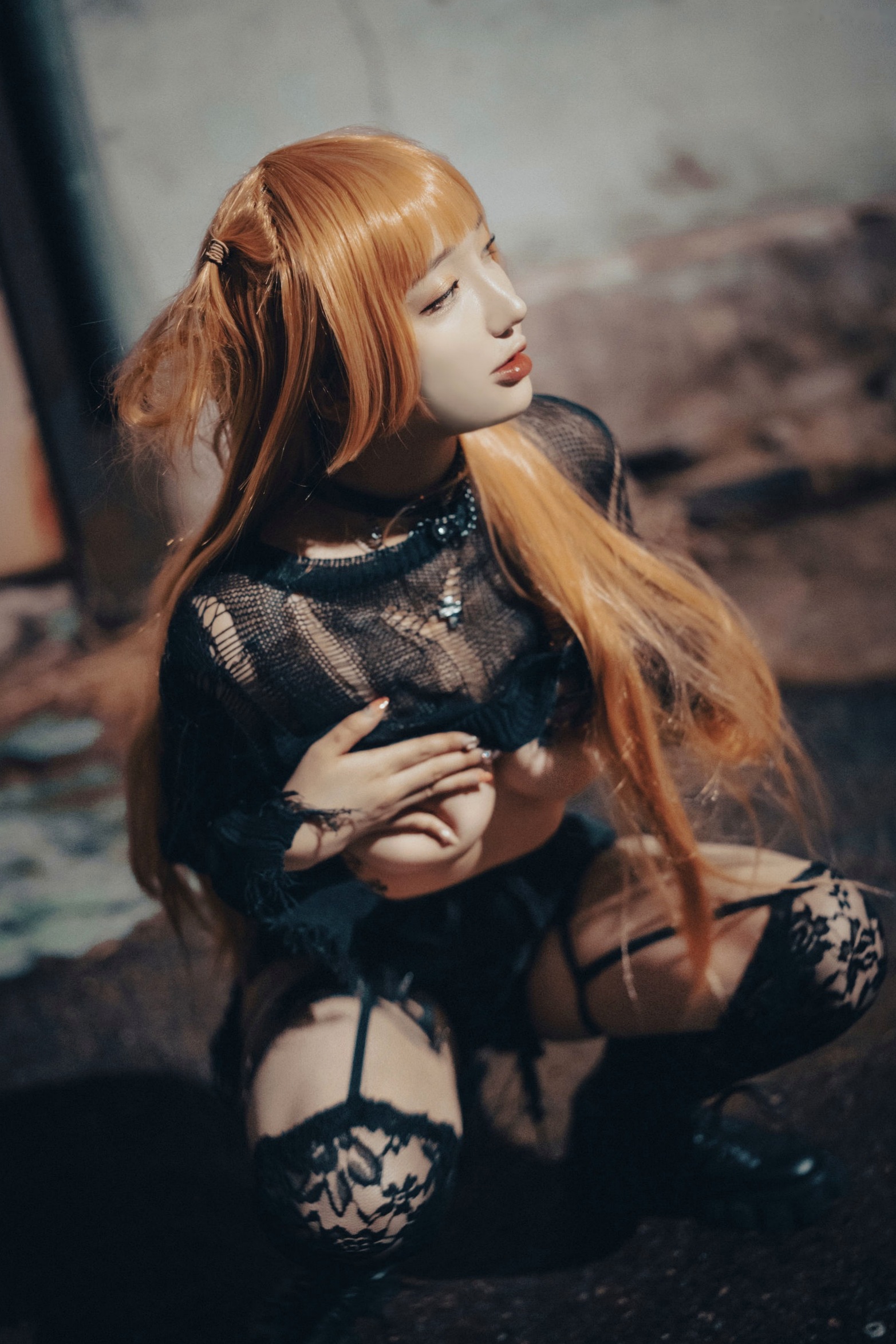 Gallery - 韩国美女孙乐乐Son-YeEun死亡笔记弥海砂Cosplay，暗黑车内私房大尺度写真，夜拍街头哥特诱惑，无圣光性感演绎韩国角色扮演大尺度私房照性感 女神私房照_秀色女神 - image 5