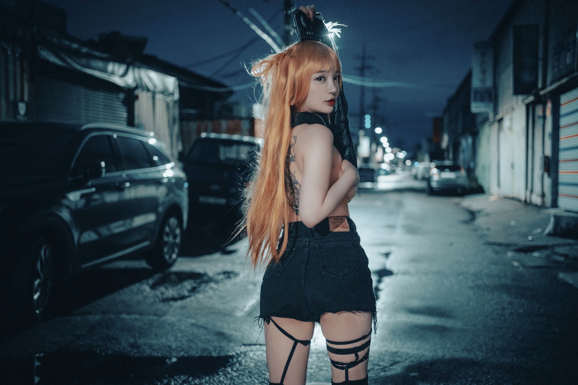Gallery - 韩国美女孙乐乐Son-YeEun死亡笔记弥海砂Cosplay，暗黑车内私房大尺度写真，夜拍街头哥特诱惑，无圣光性感演绎韩国角色扮演大尺度私房照性感 女神私房照_秀色女神 - image 34