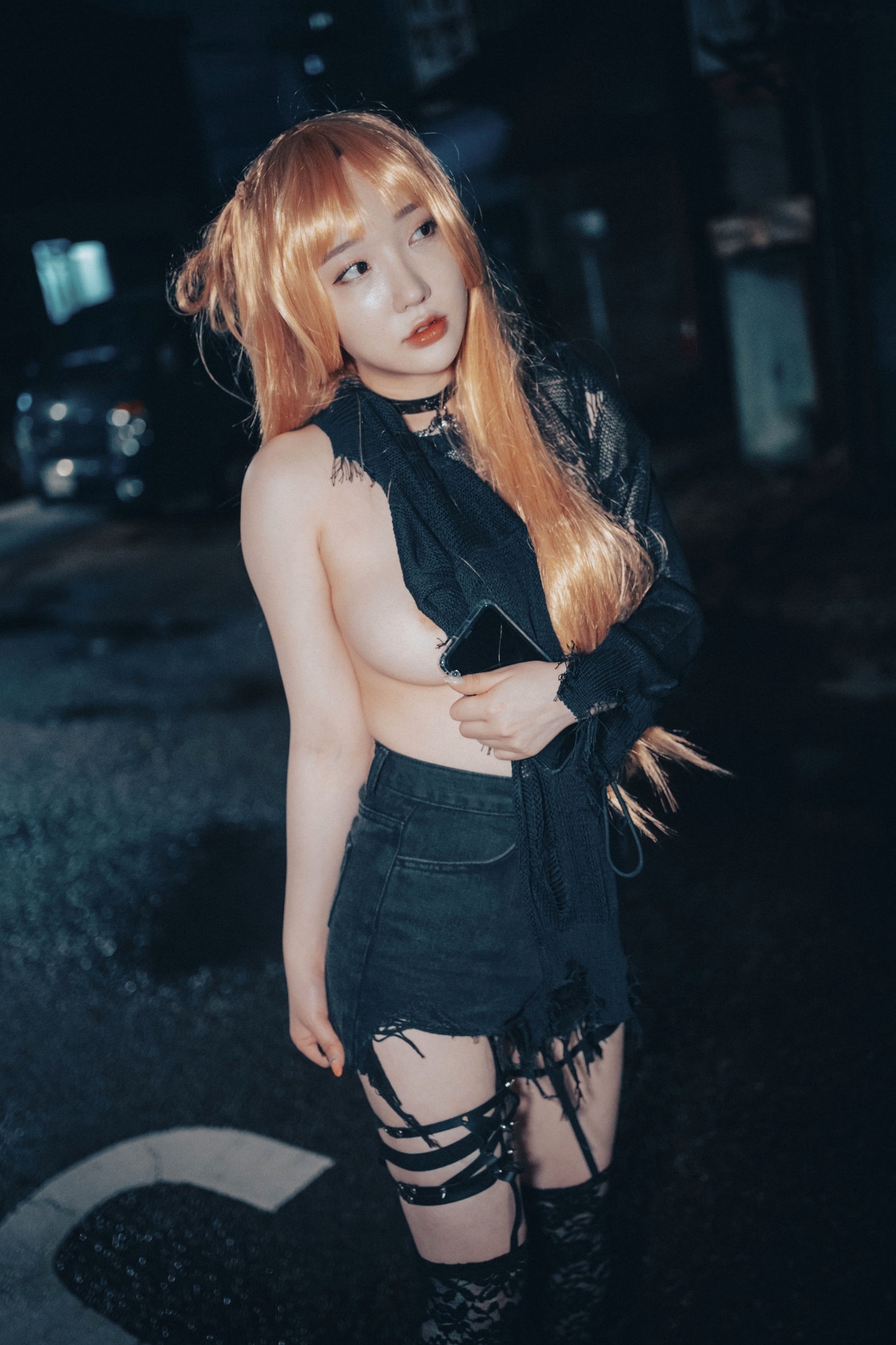 Gallery - 韩国美女孙乐乐Son-YeEun死亡笔记弥海砂Cosplay，暗黑车内私房大尺度写真，夜拍街头哥特诱惑，无圣光性感演绎韩国角色扮演大尺度私房照性感 女神私房照_秀色女神 - image 57